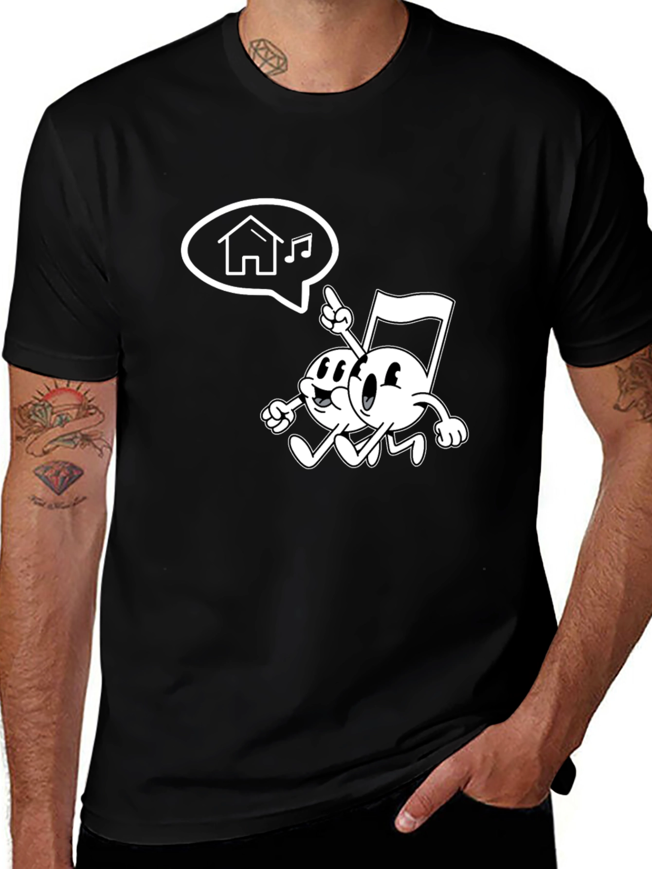 Retro Music Note Graphic Tee