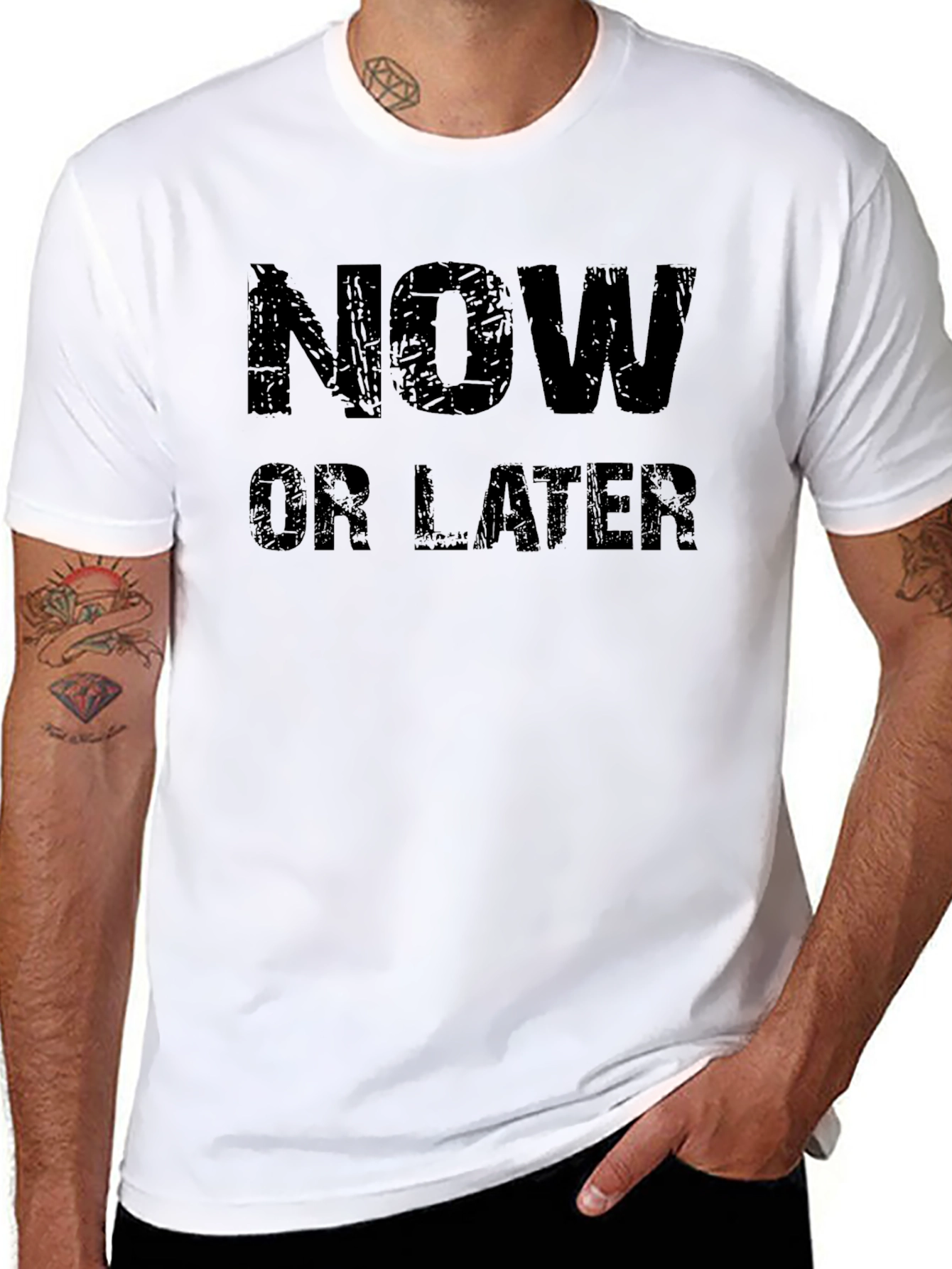 Now or Later Graphic Tee - Mens Black T-Shirt