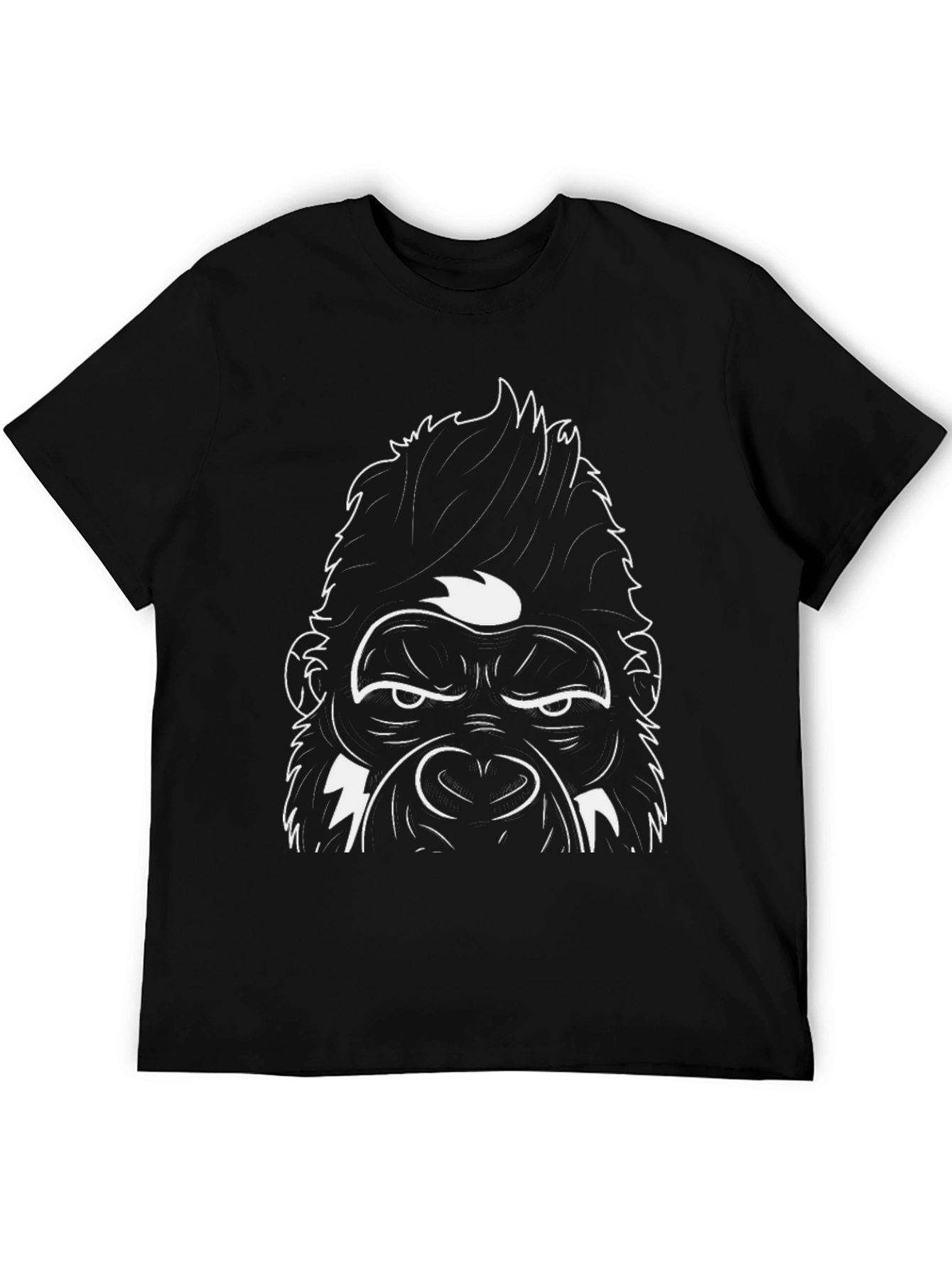 Cool Gorilla Graphic Tee - Black Cotton Blend