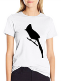 Cardinal Bird Black T-Shirt - Nature Lovers Tee