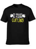Curling Player Graphic Tee - Id Rather Be Curling
