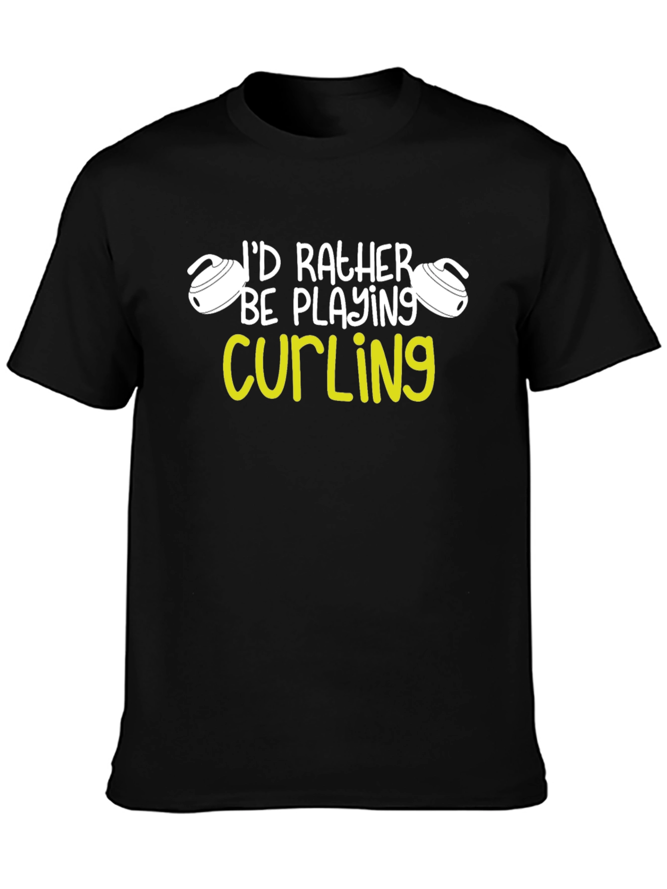Curling Player Graphic Tee - Id Rather Be Curling