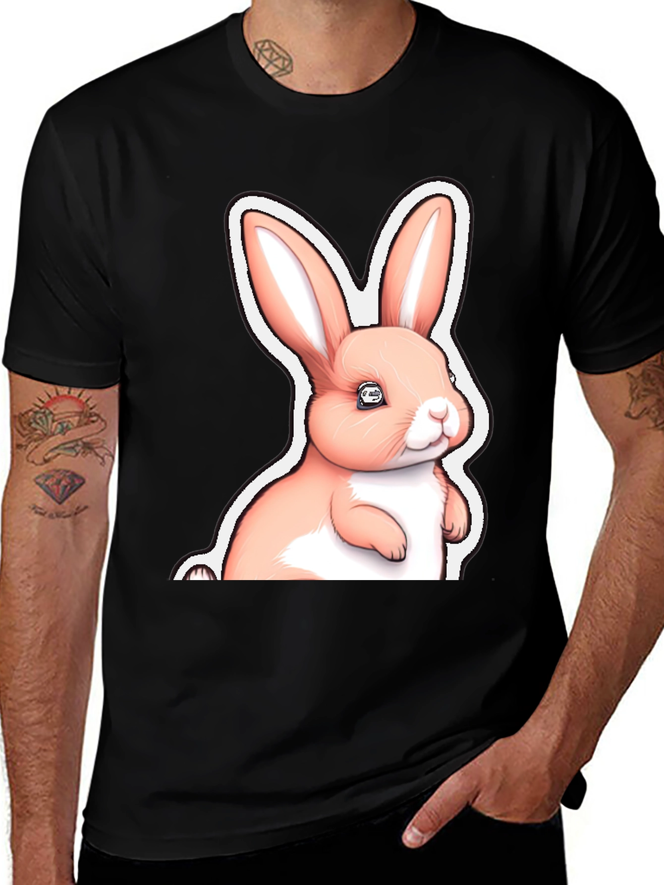 Cute Pink Bunny Graphic Tee - Soft Cotton Comfort
