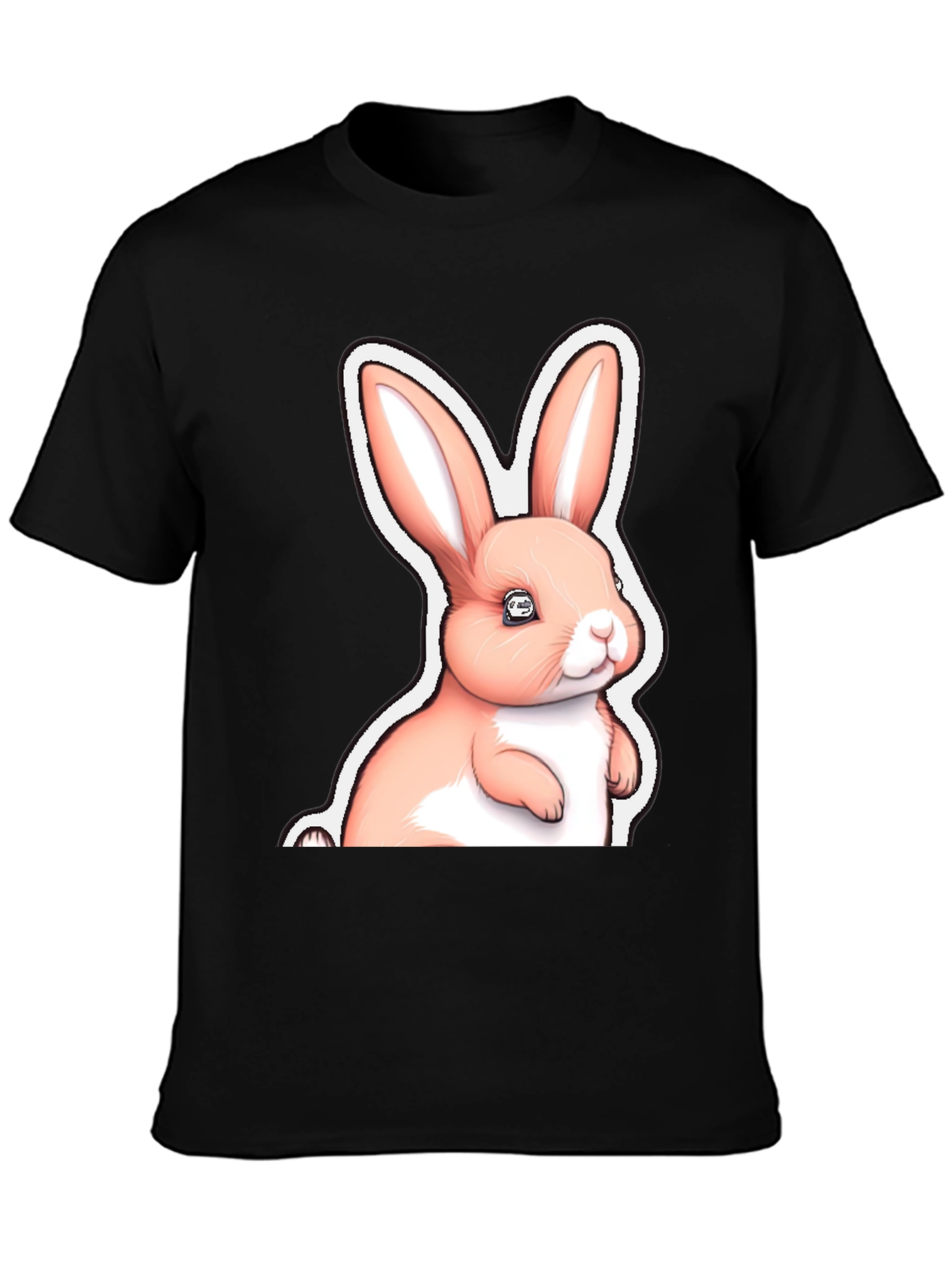 Cute Pink Bunny Graphic Tee - Soft Cotton Comfort