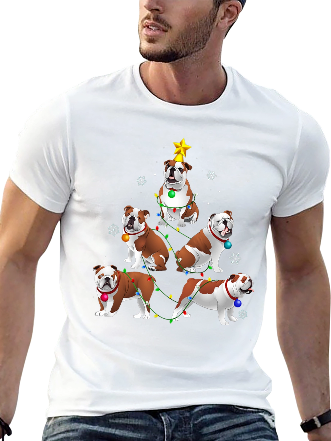 Bulldog Christmas Tree T-Shirt