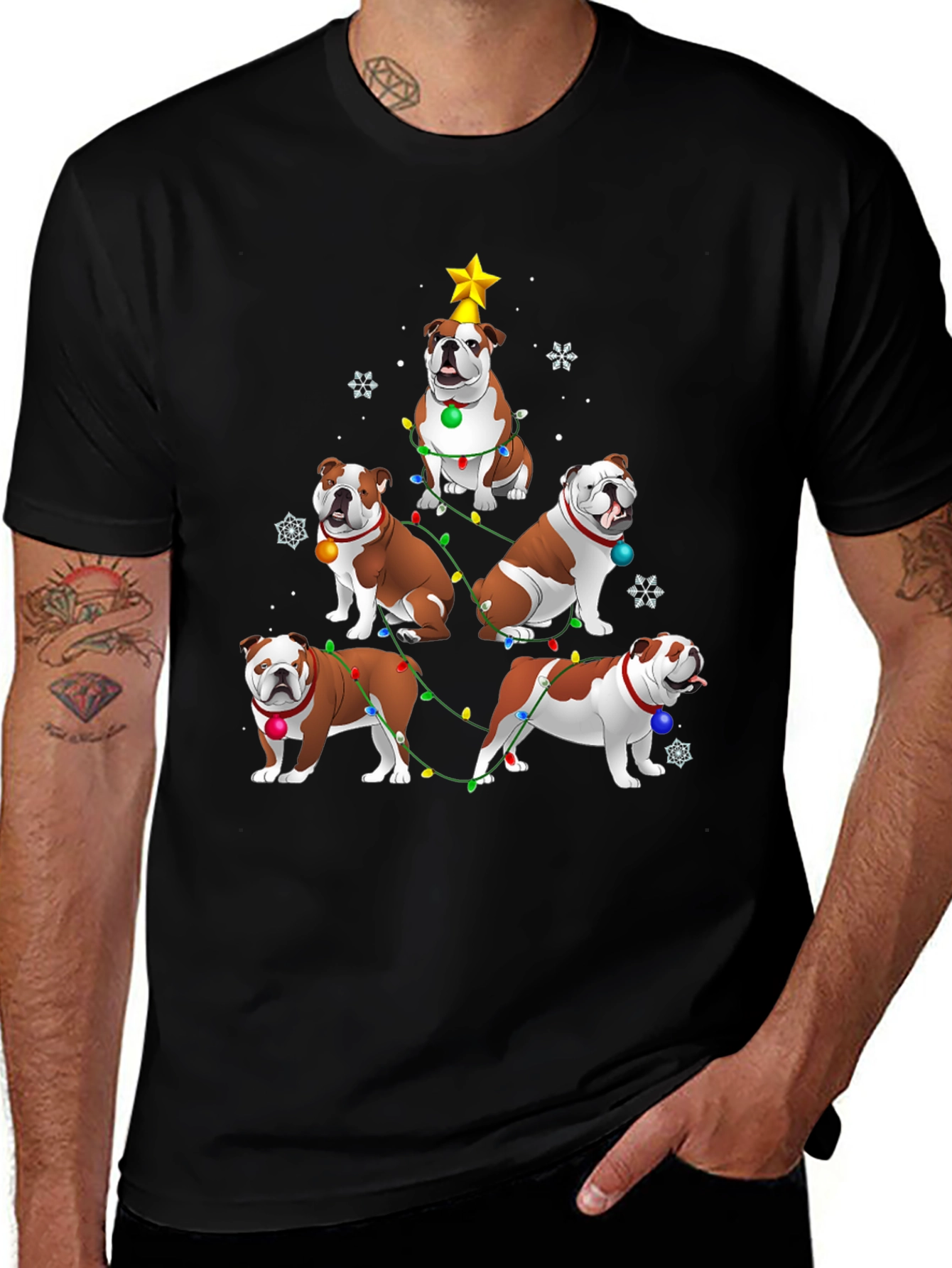 Bulldog Christmas Tree T-Shirt