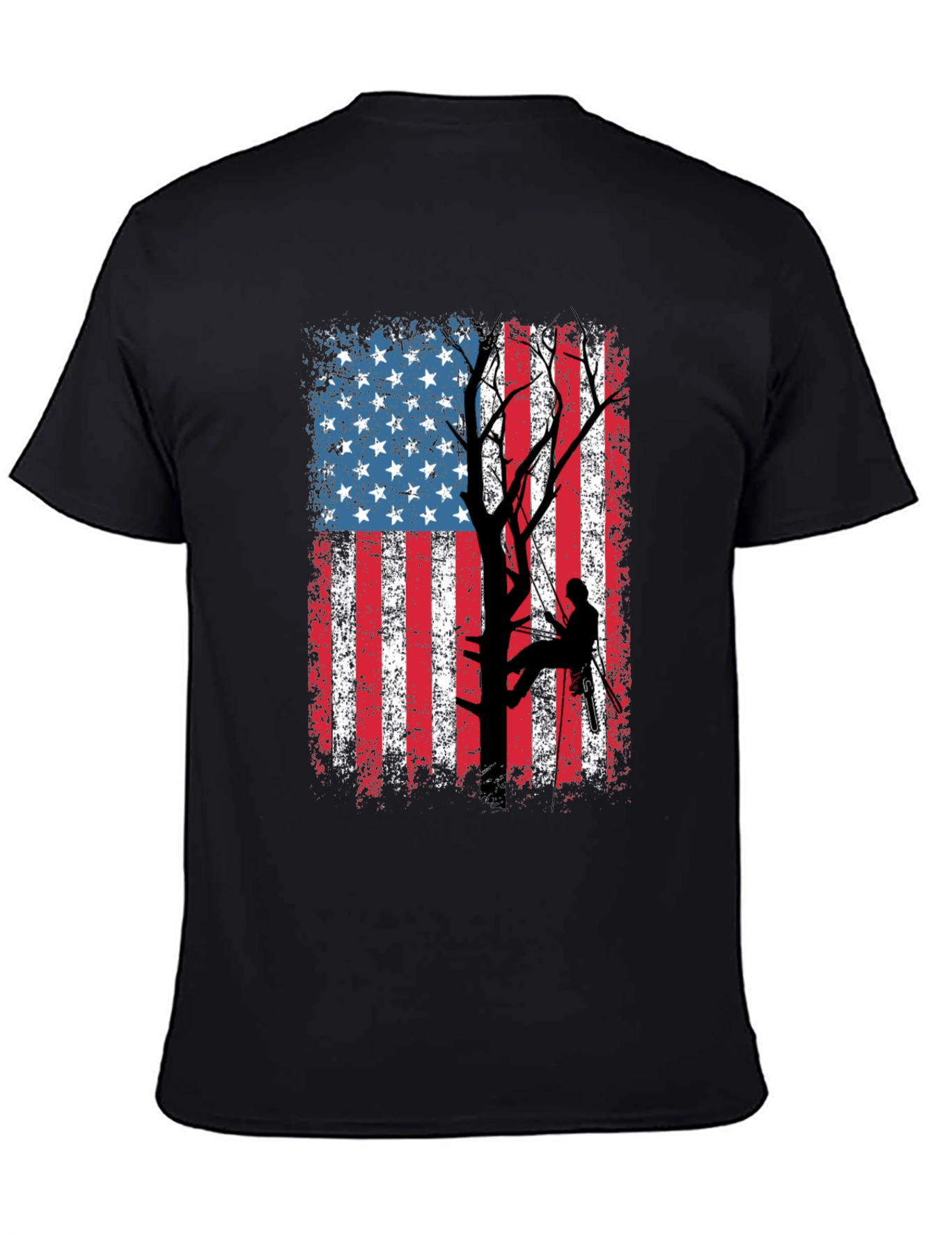 American Flag Tree Climber T-Shirt