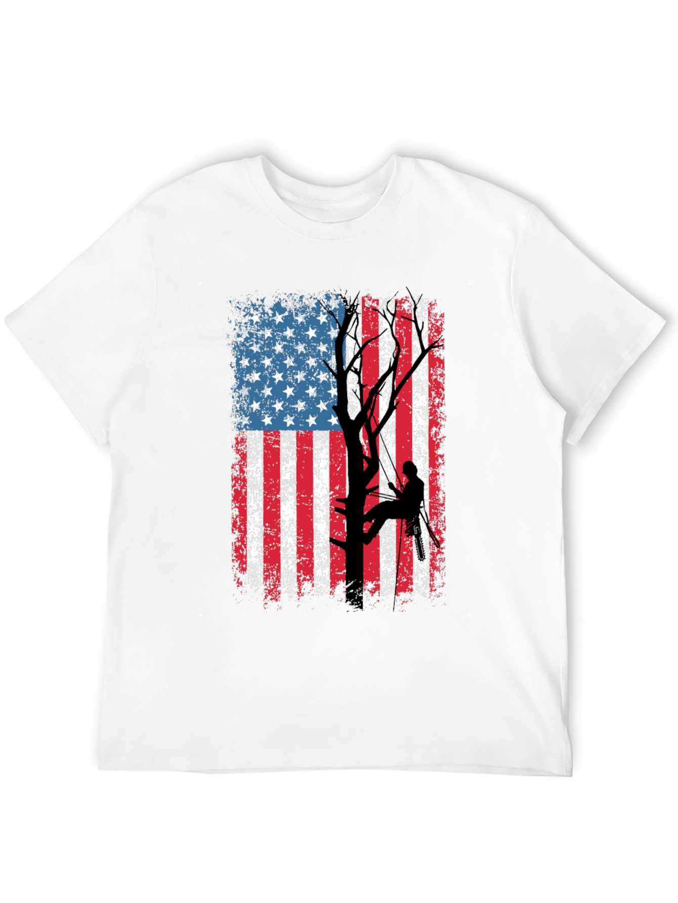 American Flag Tree Climber T-Shirt
