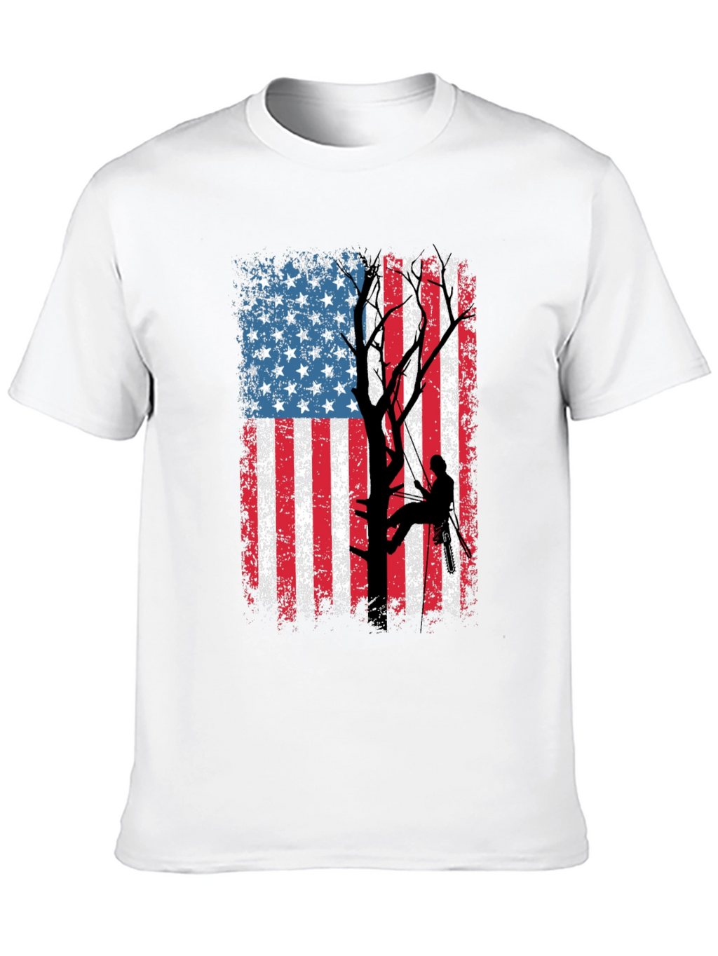 American Flag Tree Climber T-Shirt