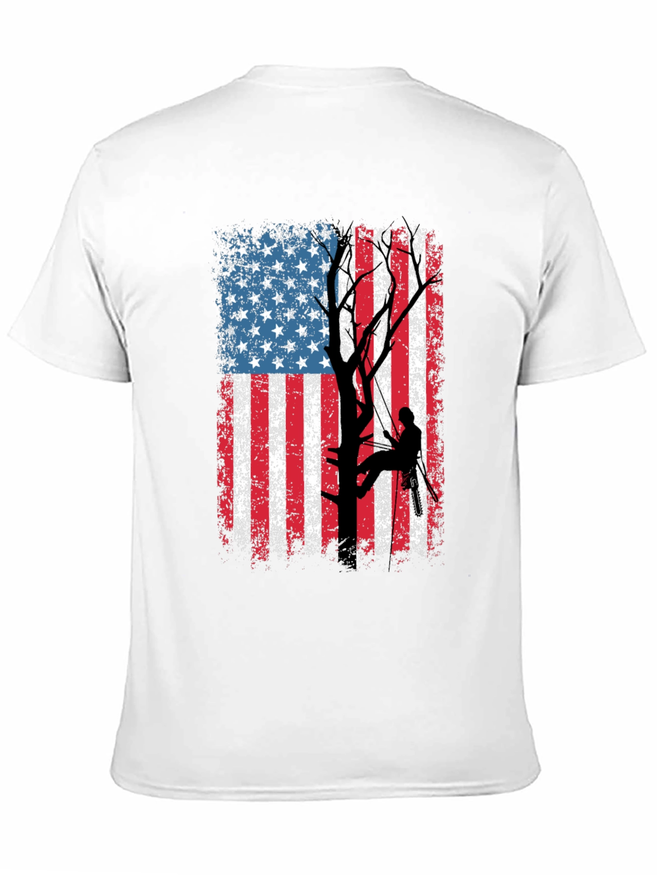American Flag Tree Climber T-Shirt