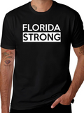 Florida Strong Graphic Tee - Black Cotton T-Shirt