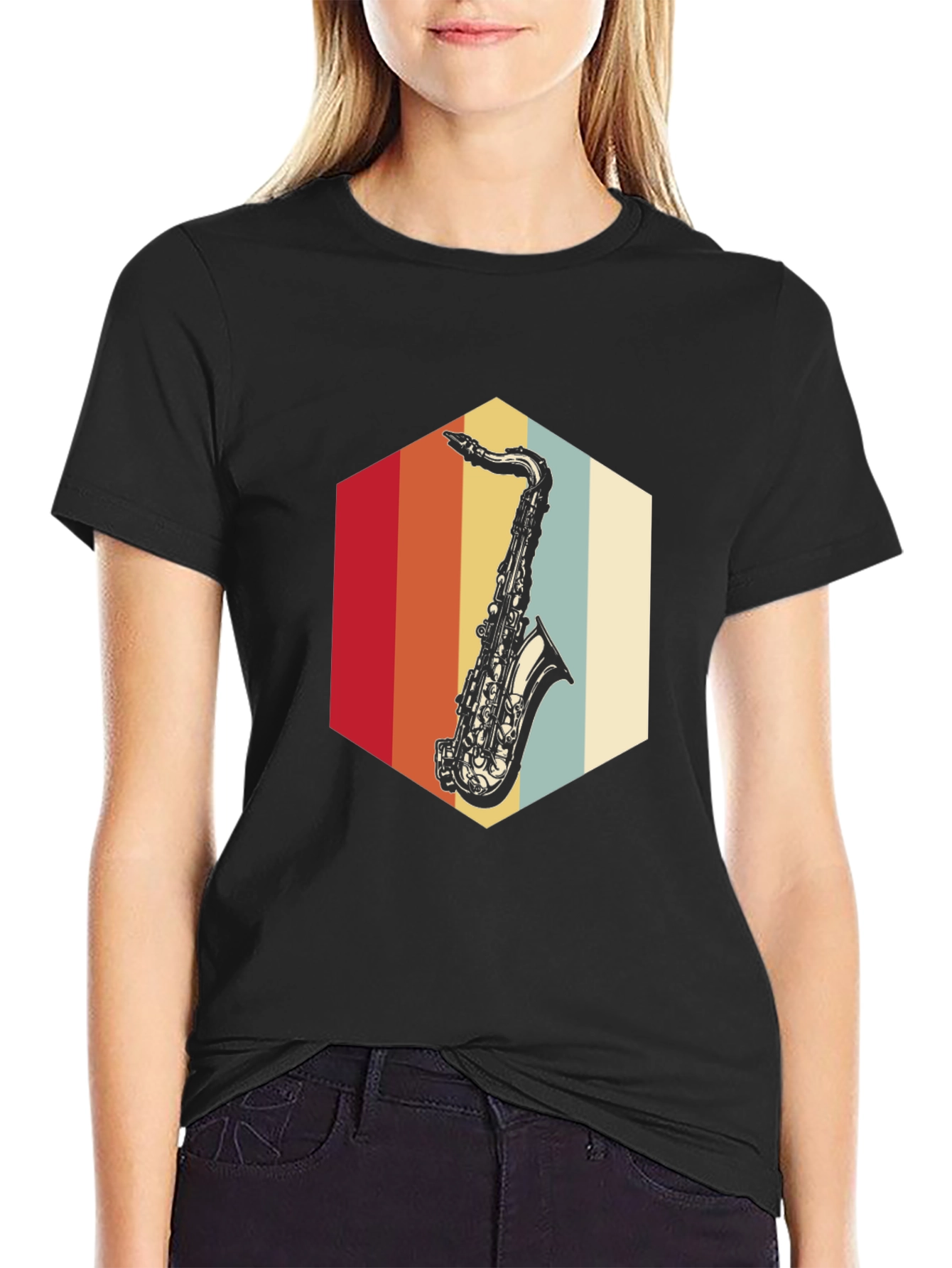 Retro Saxophone T-Shirt - Vintage Music Tee