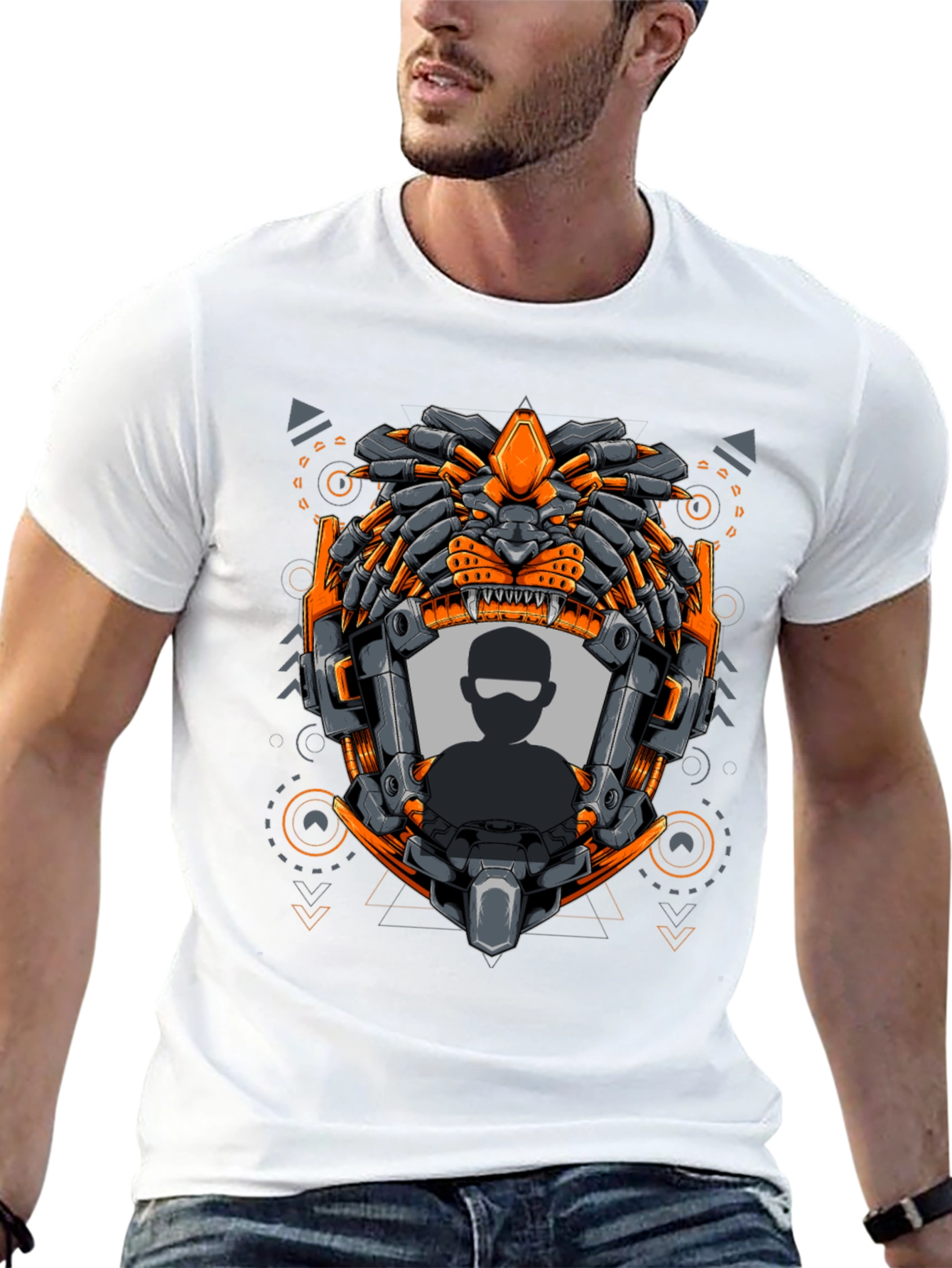 Cyberpunk Lion Graphic T-Shirt