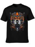 Cyberpunk Lion Graphic T-Shirt