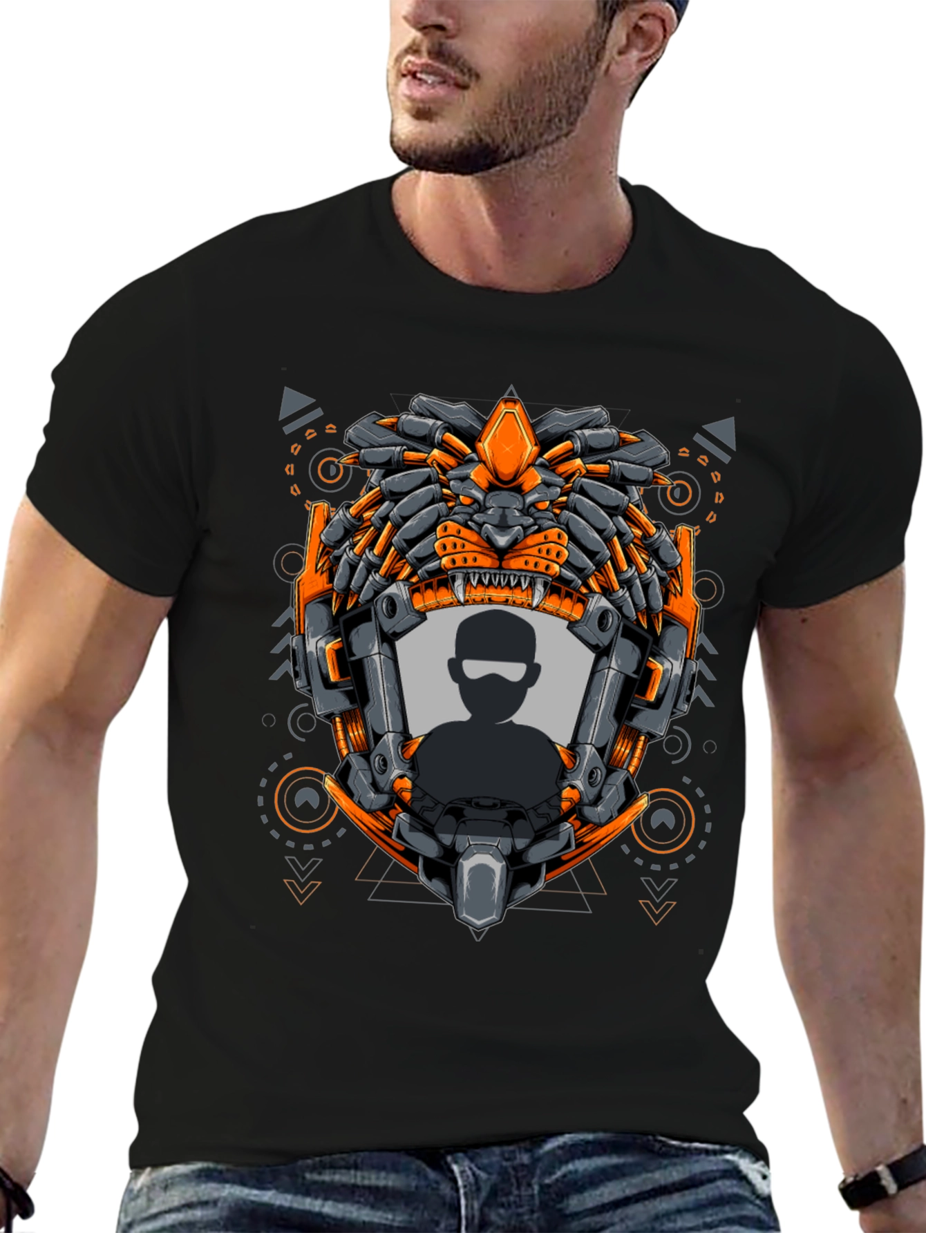 Cyberpunk Lion Graphic T-Shirt