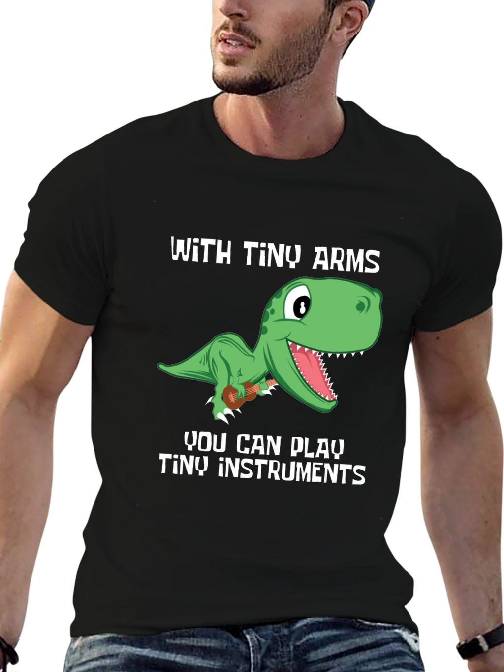 Dino Musician T-Shirt - Tiny Arms Tiny Instruments