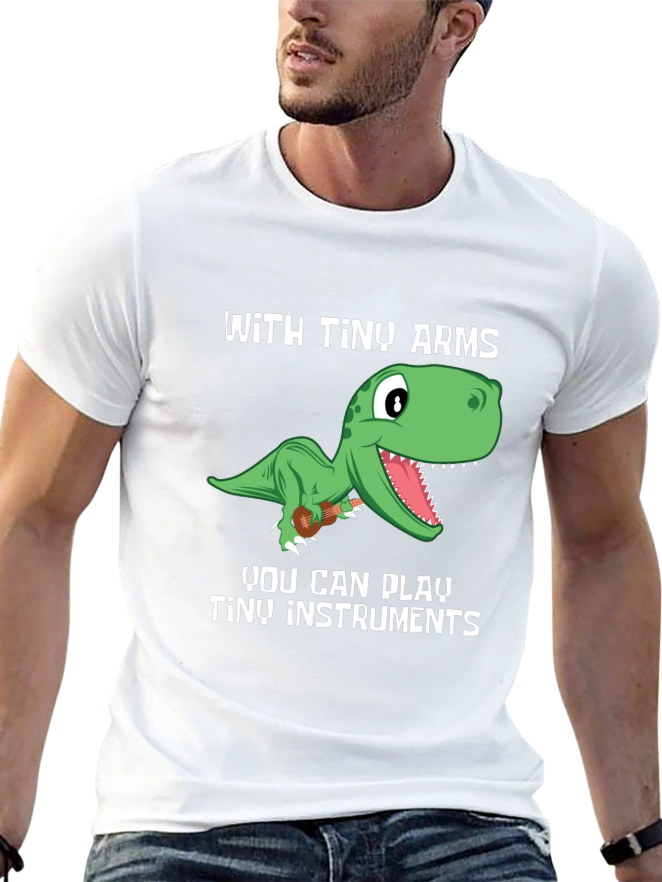 Dino Musician T-Shirt - Tiny Arms Tiny Instruments