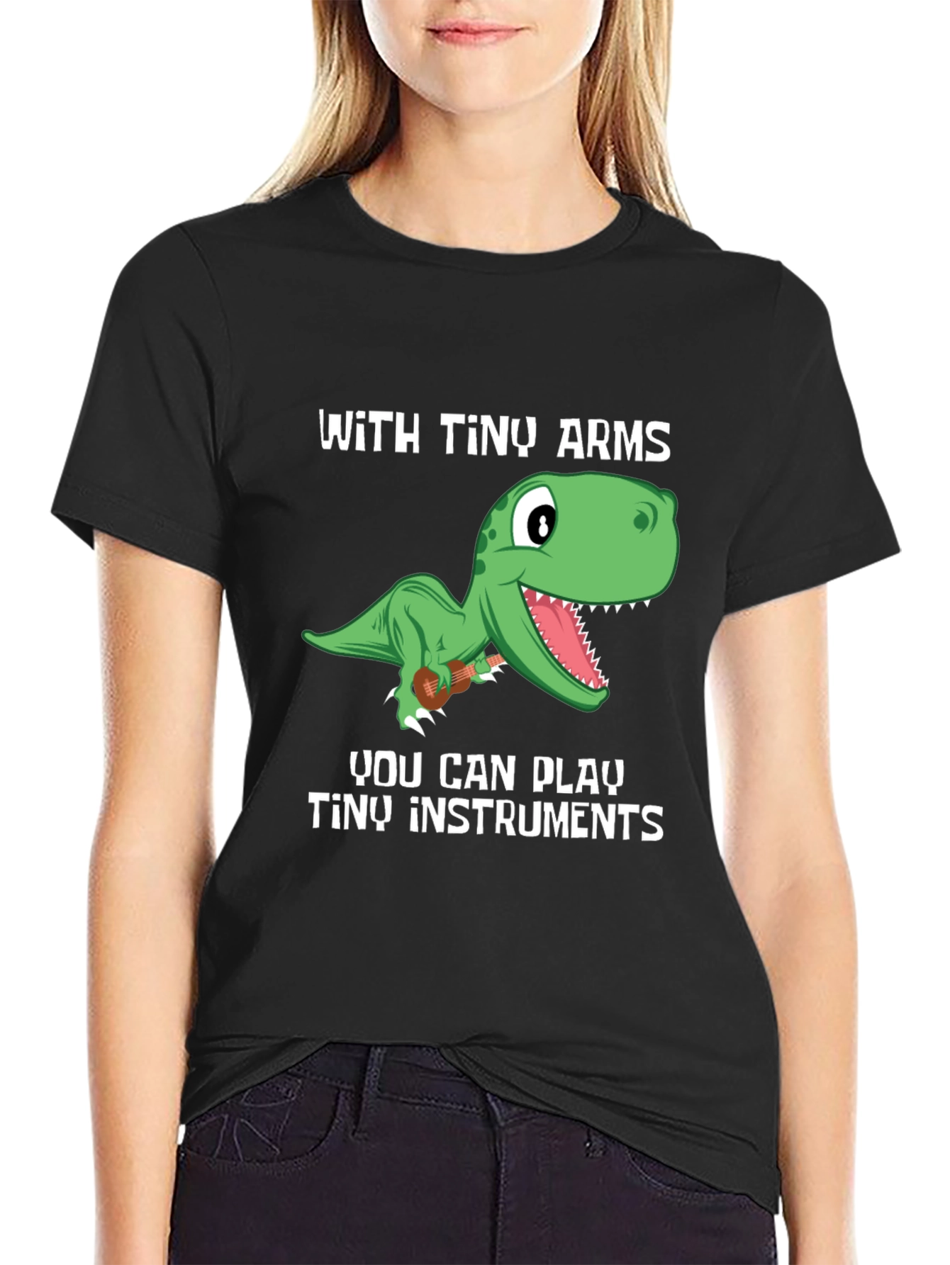 Dino Musician T-Shirt - Tiny Arms Tiny Instruments