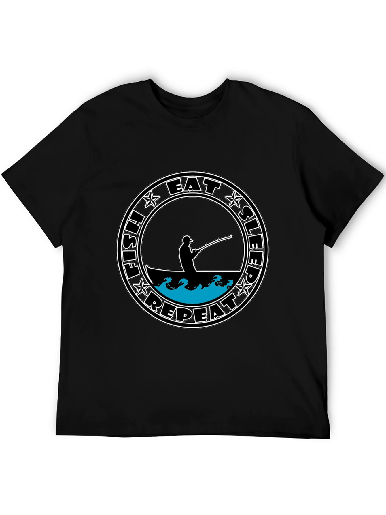 Eat Sleep Fish Repeat Tee - Black