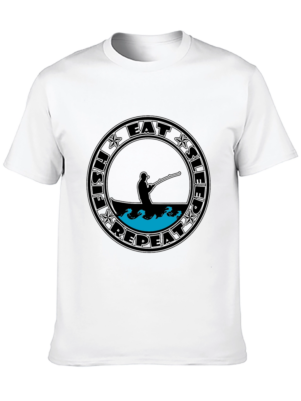 Eat Sleep Fish Repeat Tee - Black