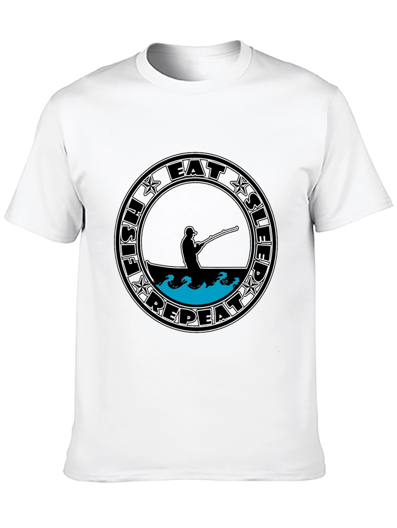 Eat Sleep Fish Repeat Tee - Black