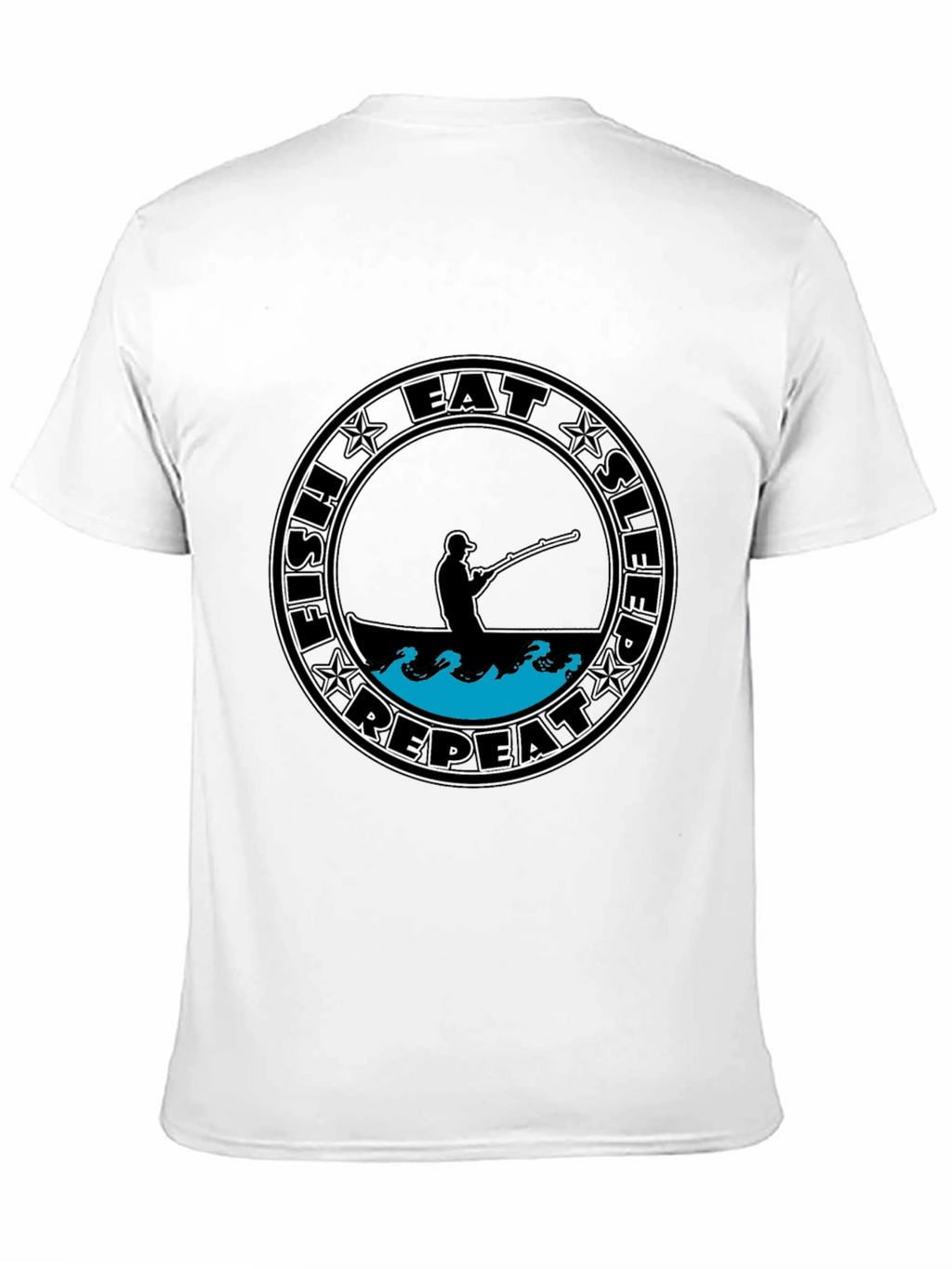 Eat Sleep Fish Repeat Tee - Black