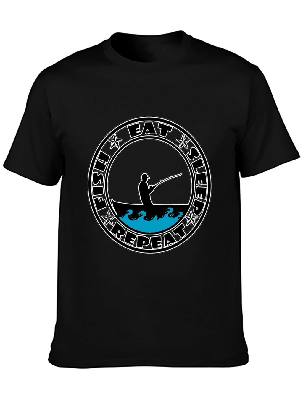 Eat Sleep Fish Repeat Tee - Black