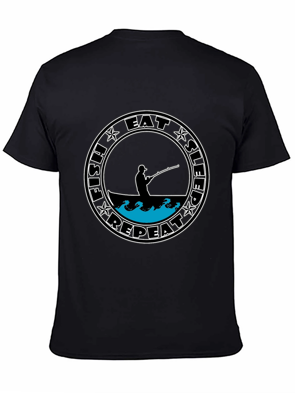 Eat Sleep Fish Repeat Tee - Black