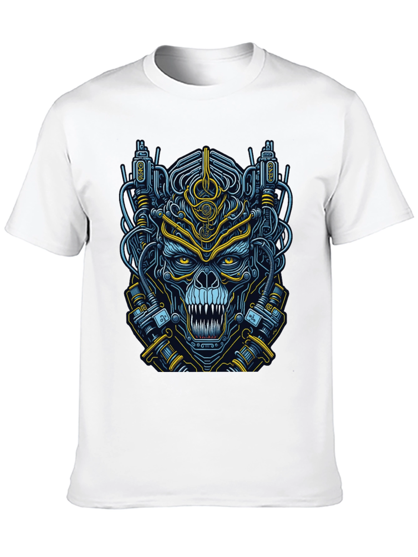Cyberpunk Skull Graphic T-Shirt - Mens Black Tee