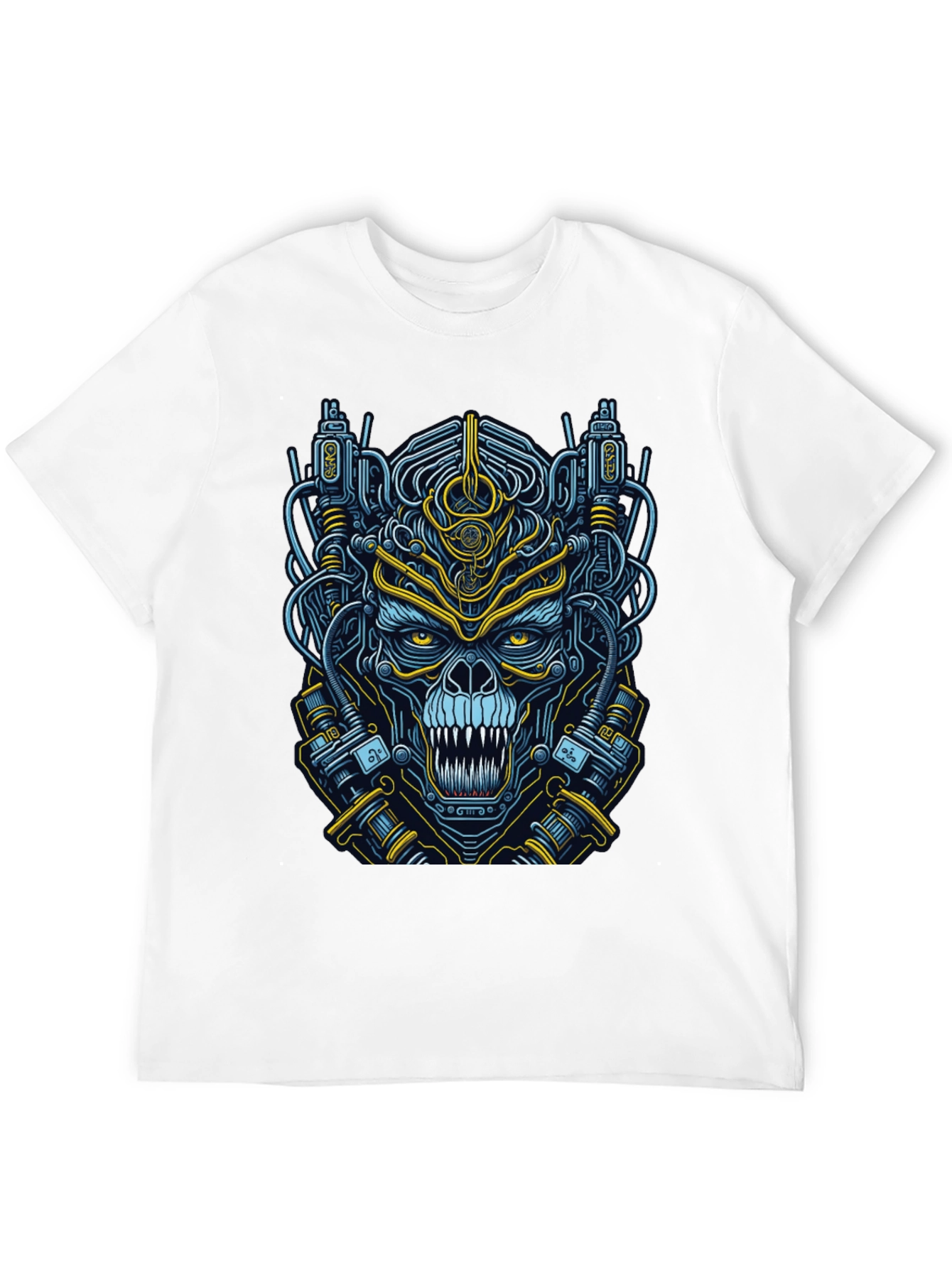 Cyberpunk Skull Graphic T-Shirt - Mens Black Tee