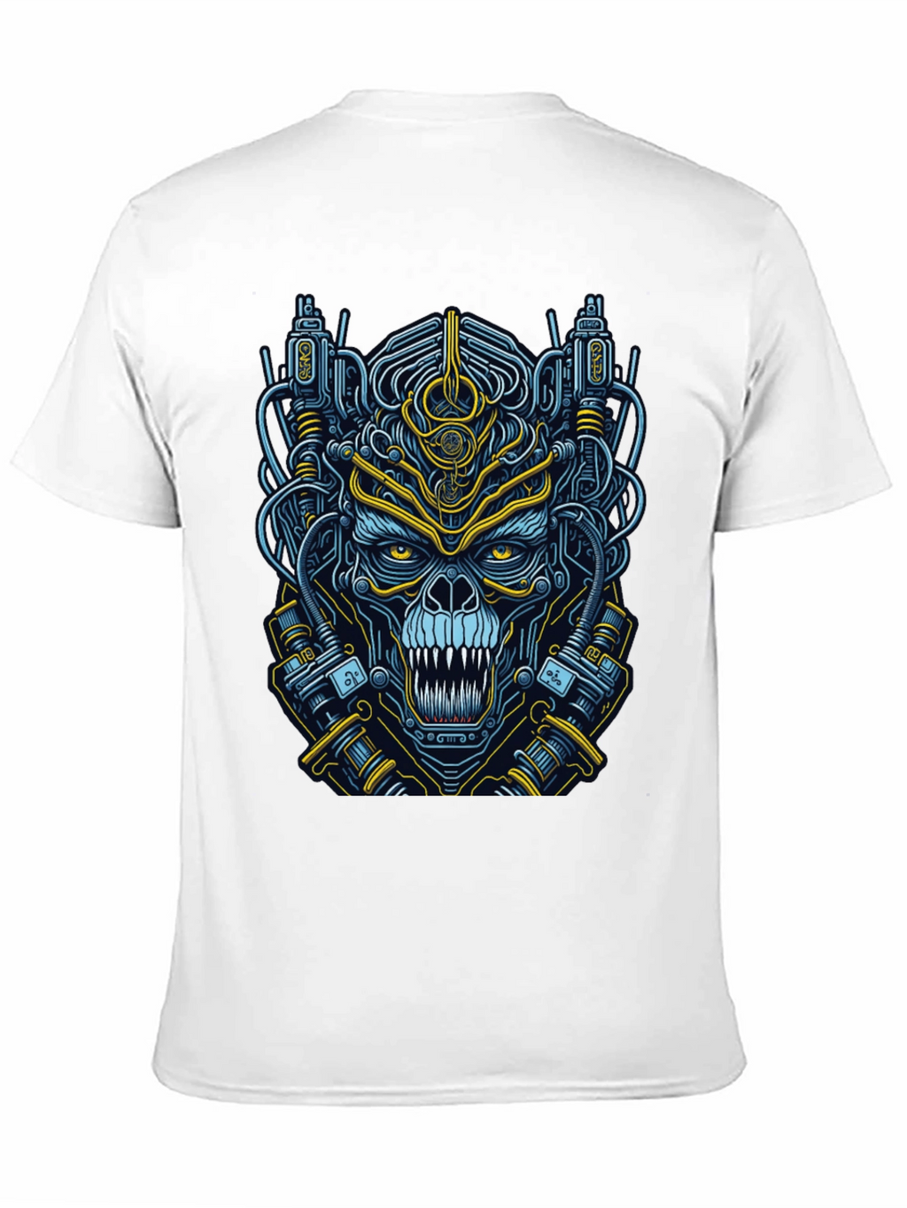 Cyberpunk Skull Graphic T-Shirt - Mens Black Tee