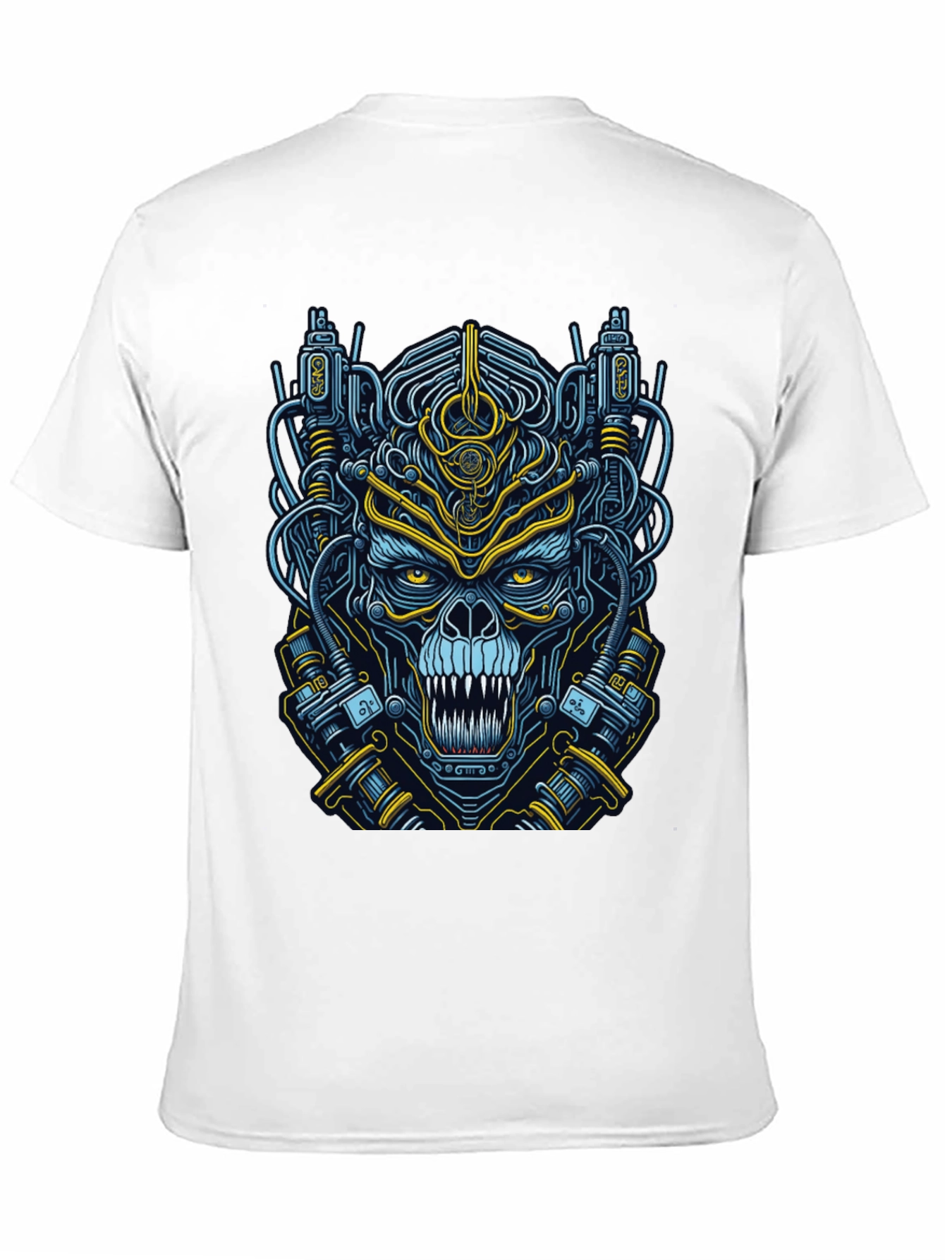 Cyberpunk Skull Graphic T-Shirt - Mens Black Tee