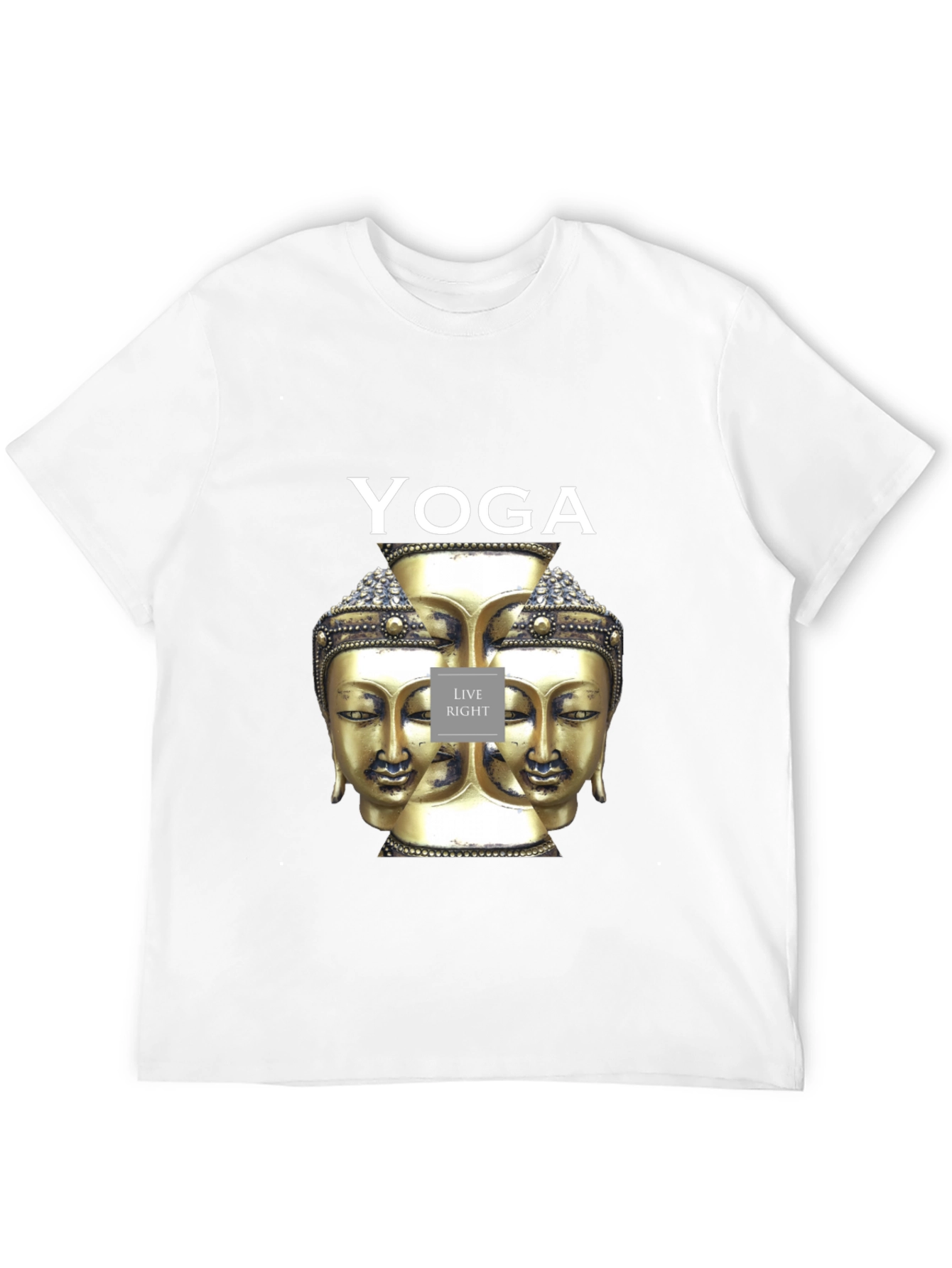 Yoga Buddha Head Graphic Black T-Shirt