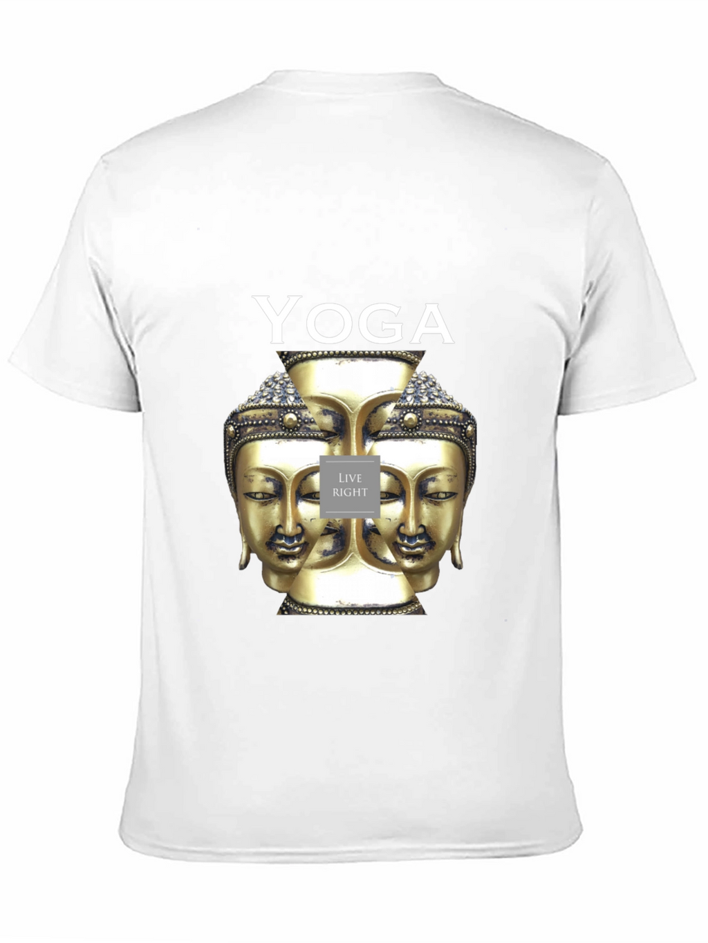Yoga Buddha Head Graphic Black T-Shirt