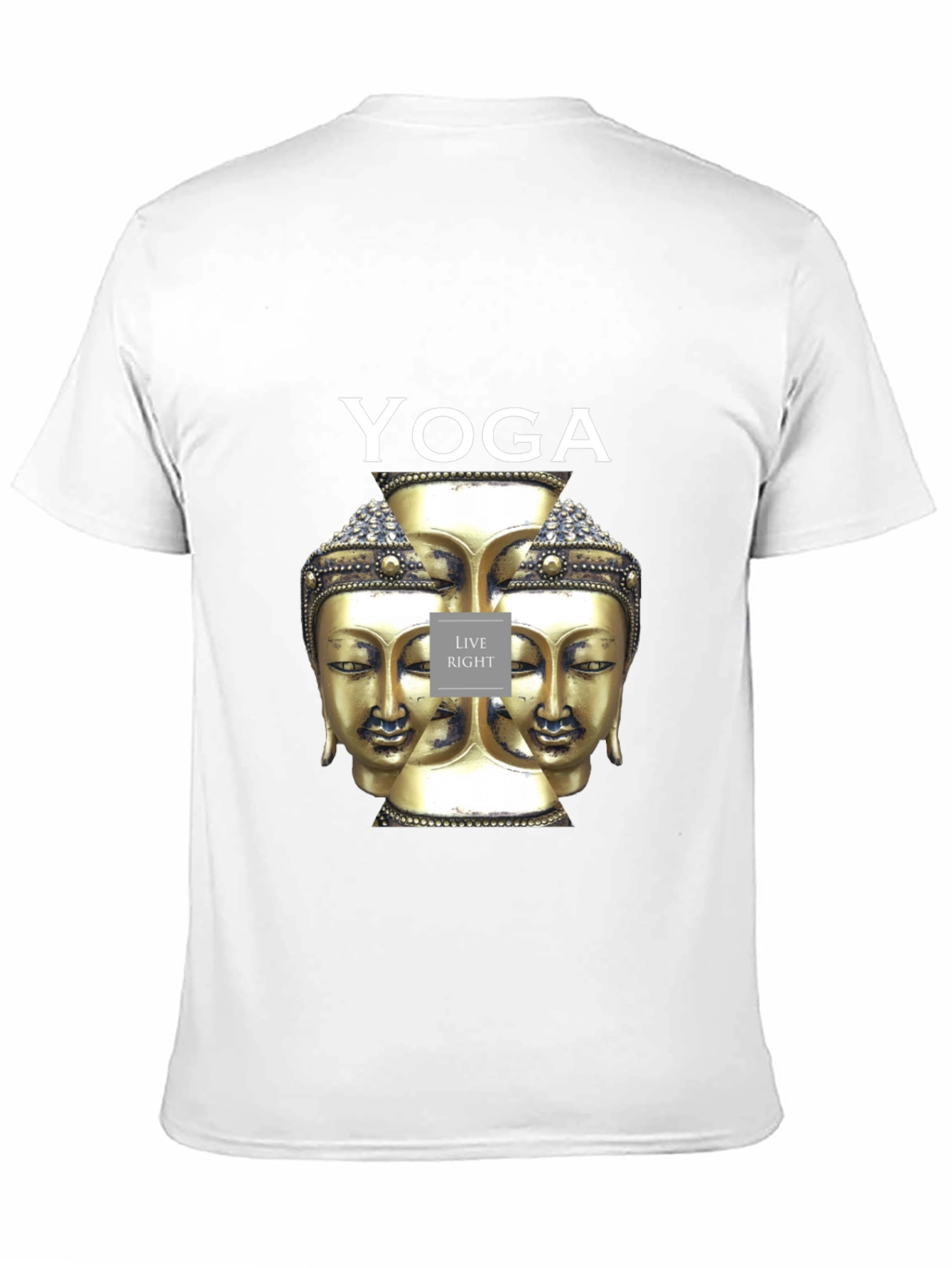 Yoga Buddha Head Graphic Black T-Shirt