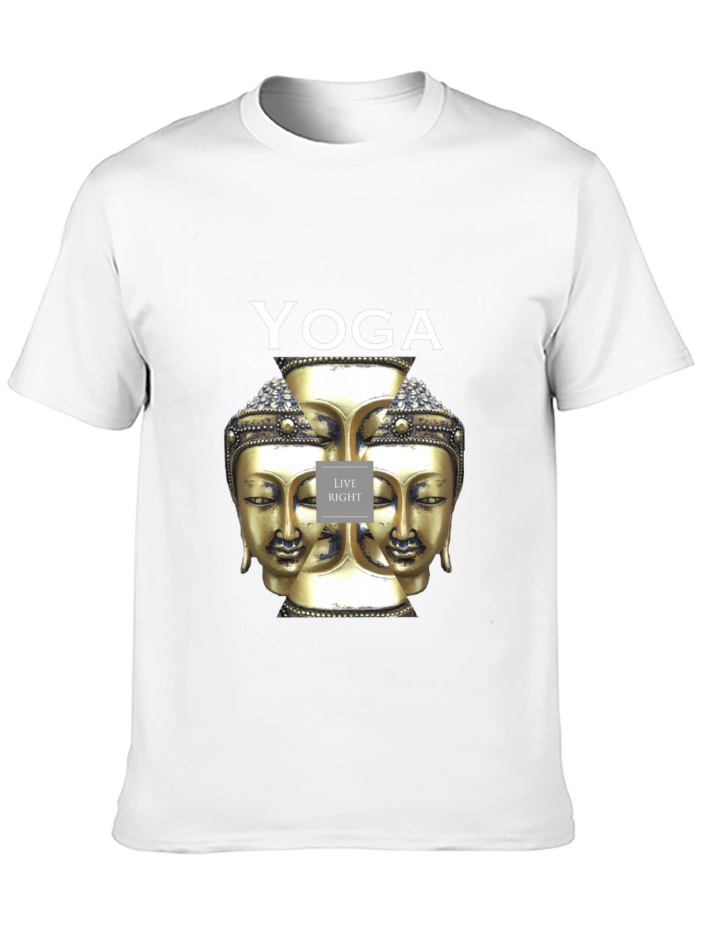 Yoga Buddha Head Graphic Black T-Shirt