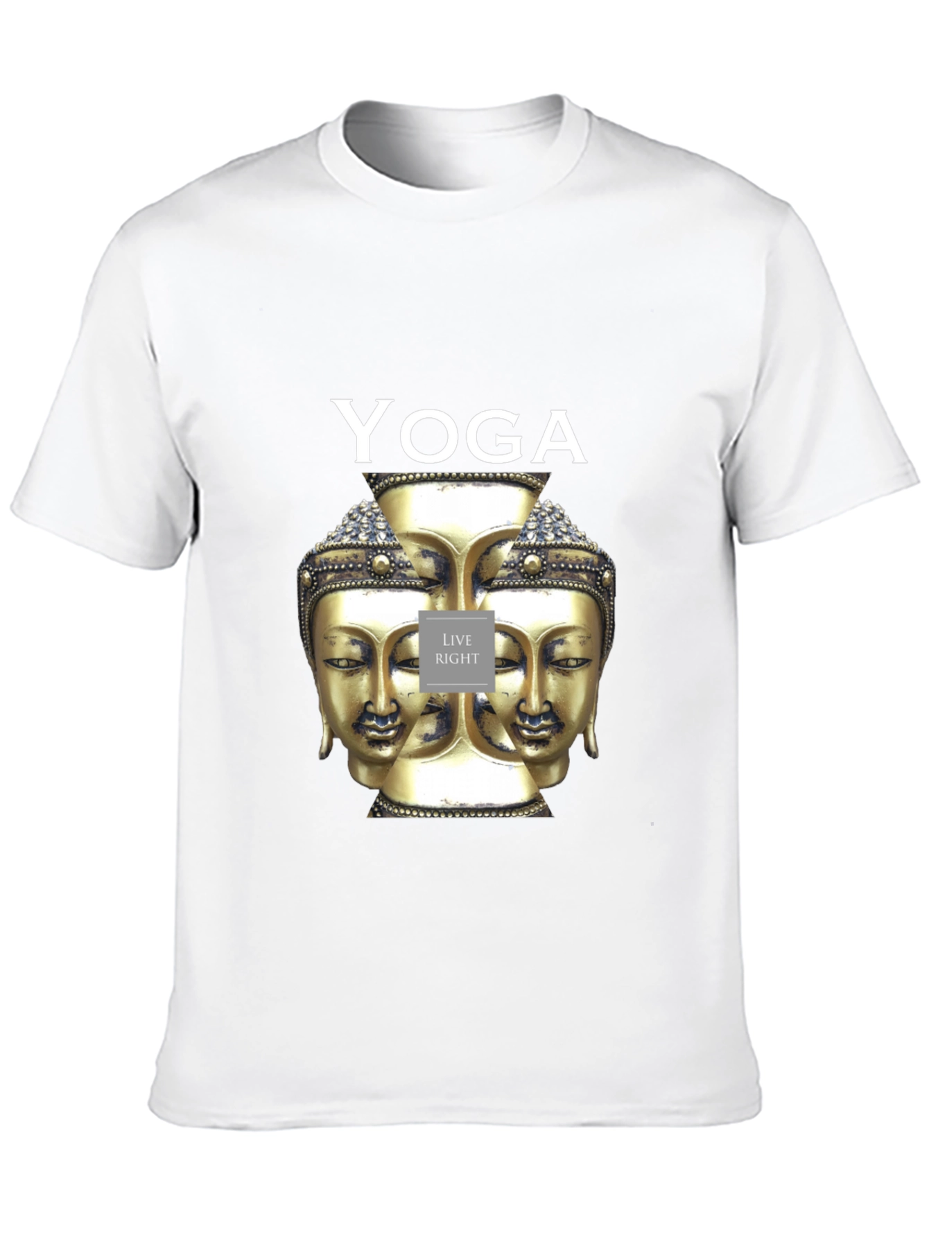 Yoga Buddha Head Graphic Black T-Shirt