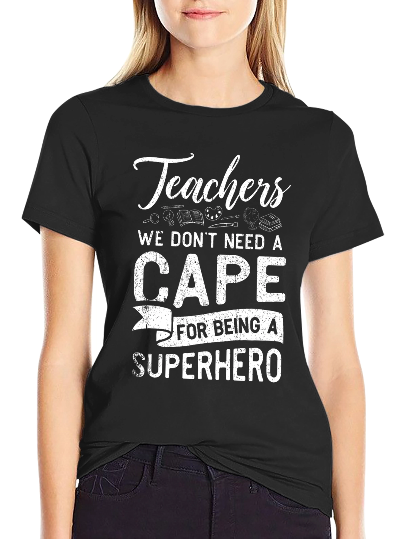 Teachers Superhero Graphic T-Shirt