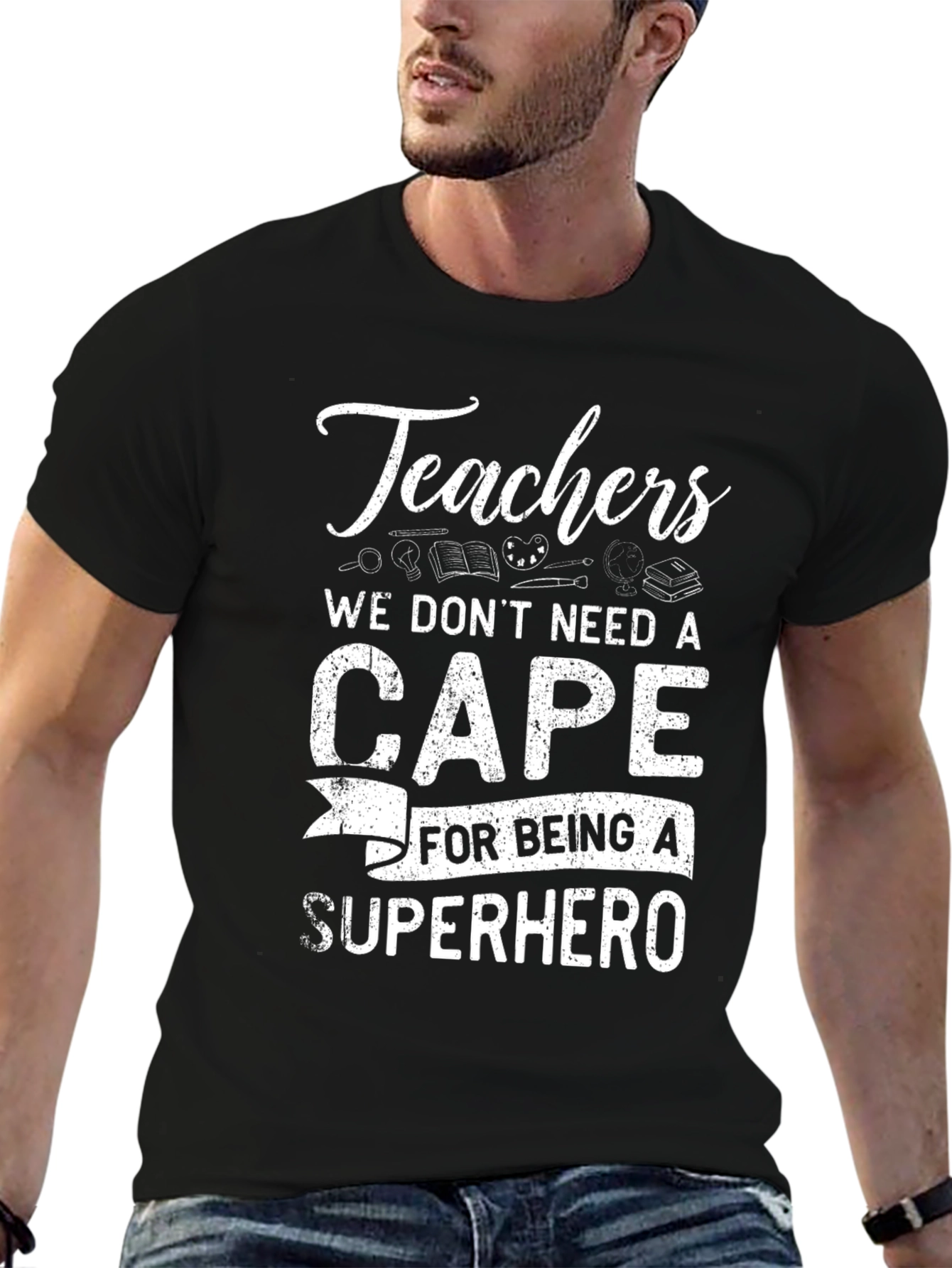 Teachers Superhero Graphic T-Shirt