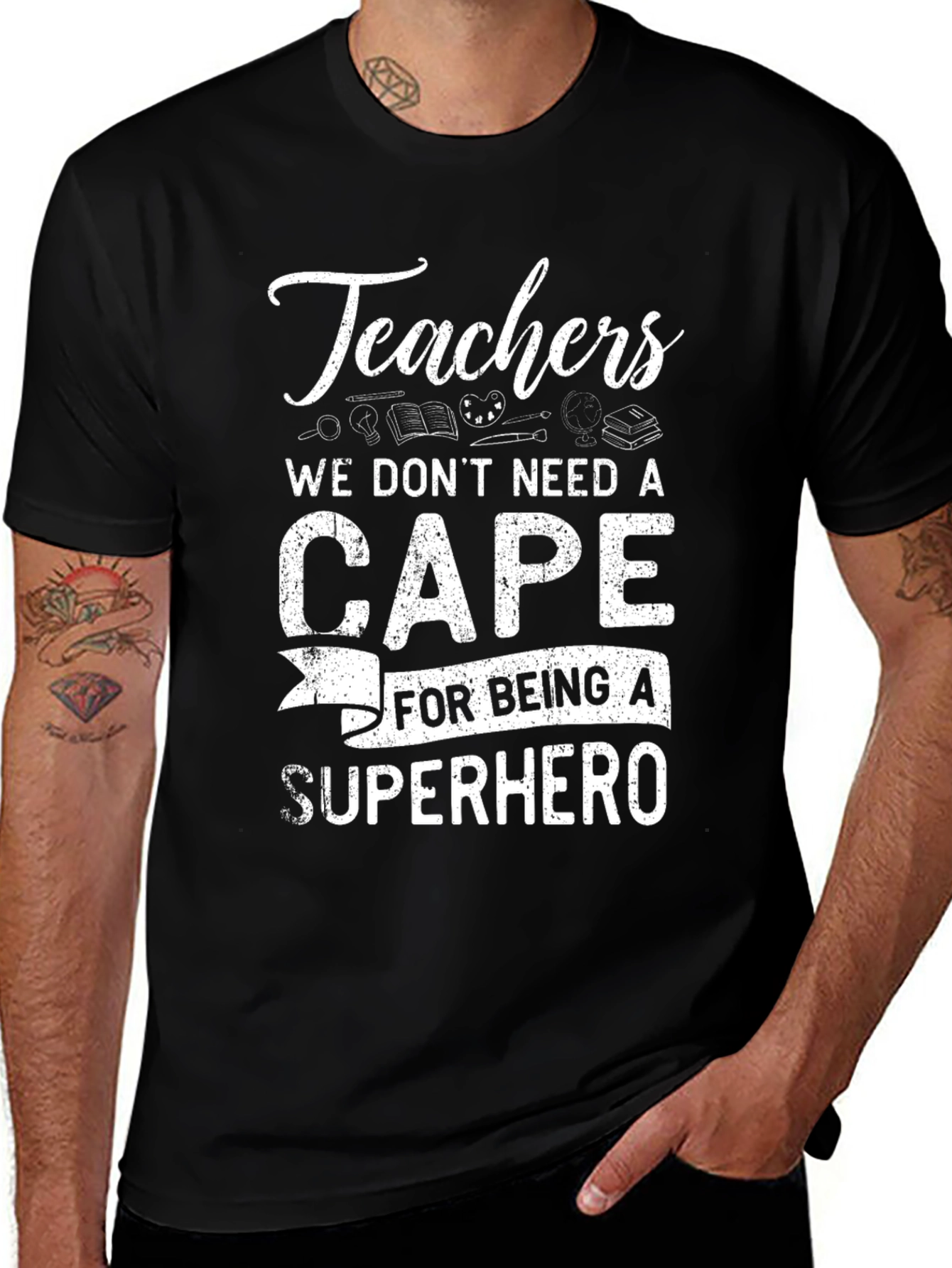 Teachers Superhero Graphic T-Shirt