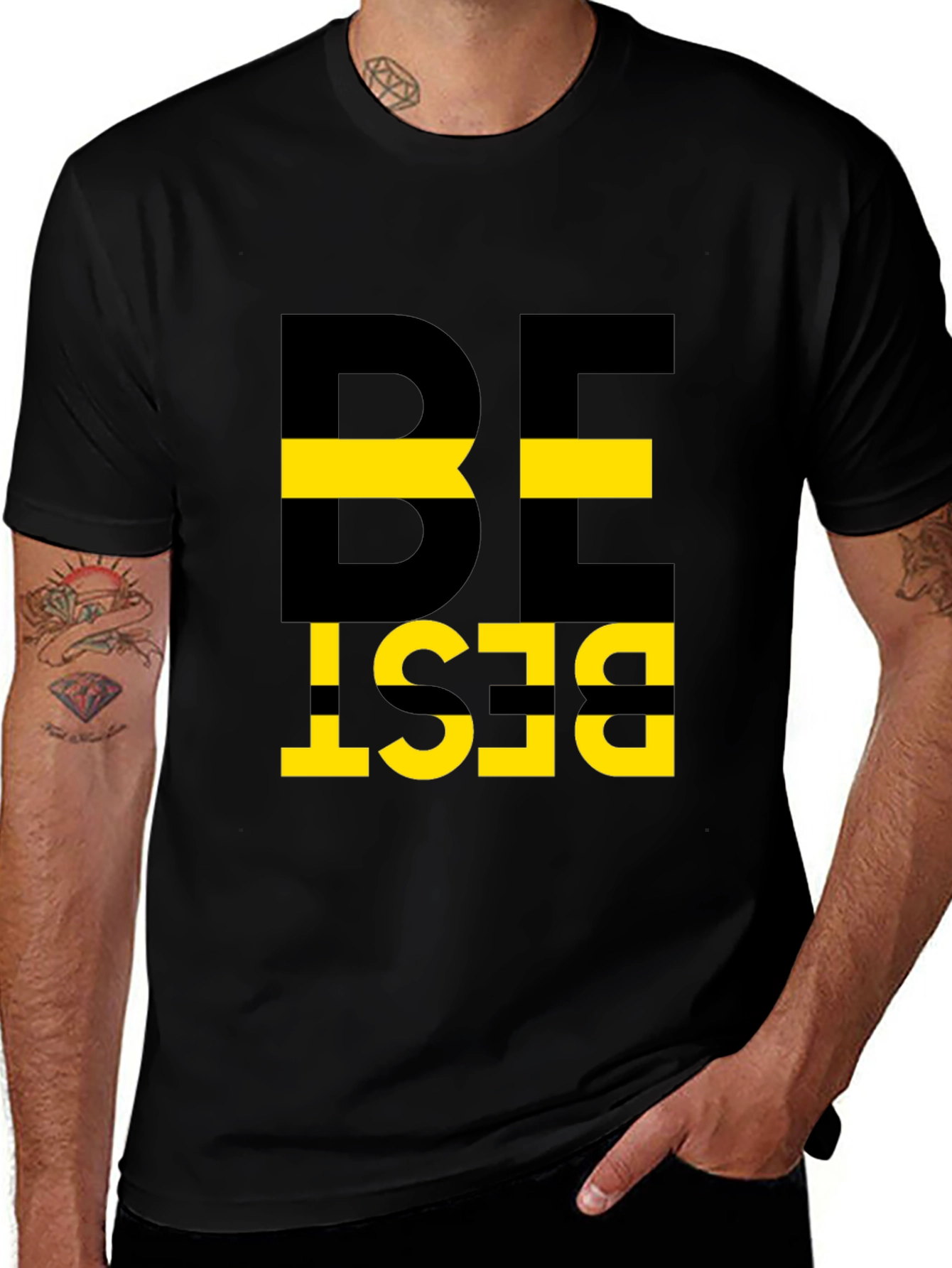 Be Best Graphic Tee - Mens Black Cotton T-Shirt