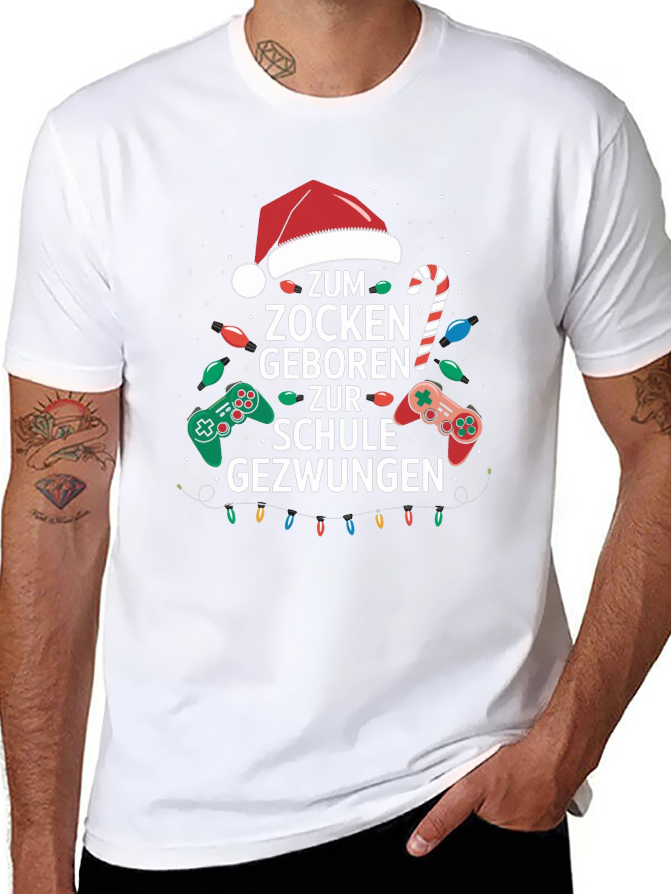 Gamer Christmas T-Shirt - Born to Game