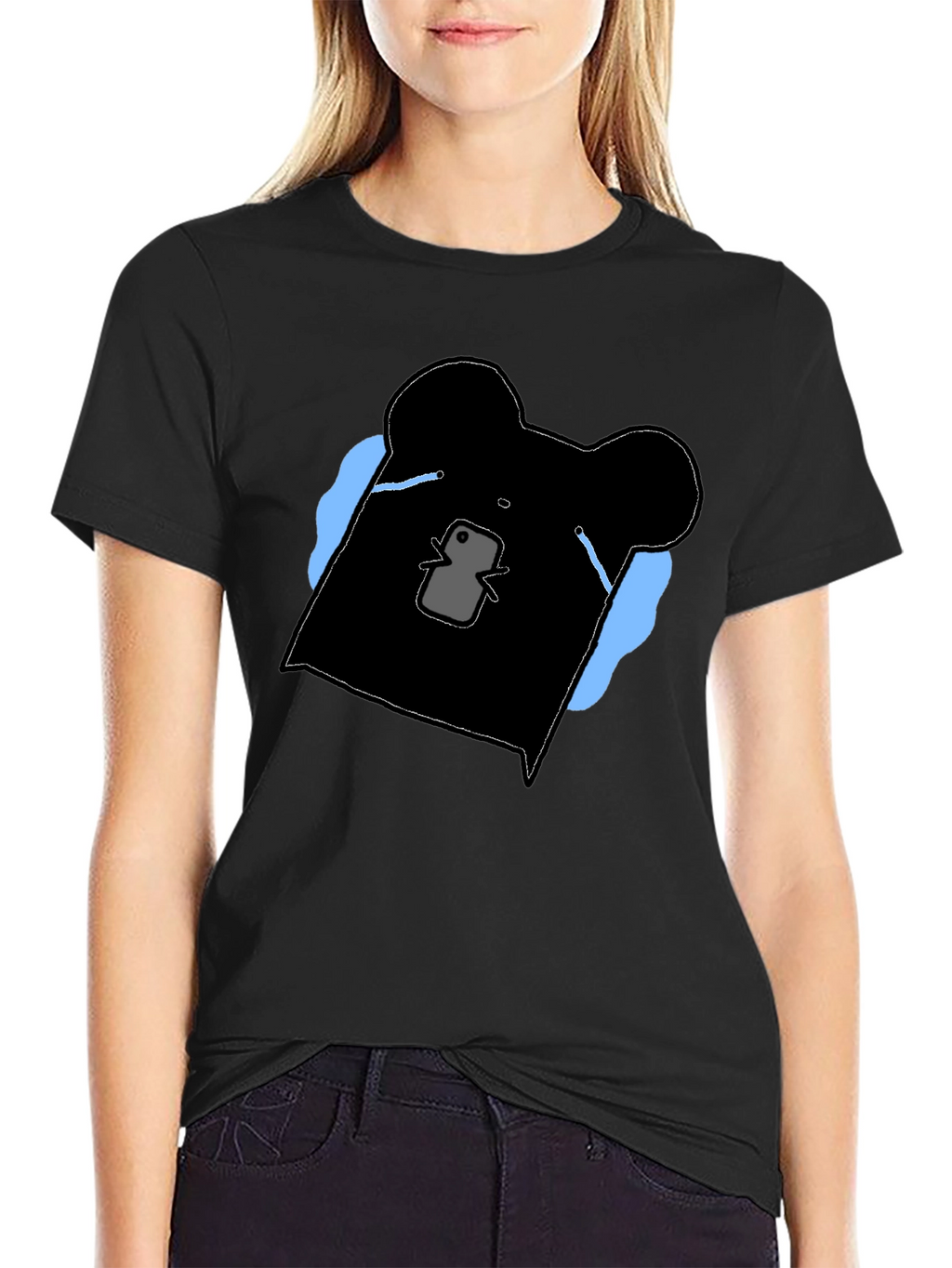 Black Graphic Bear Tee
