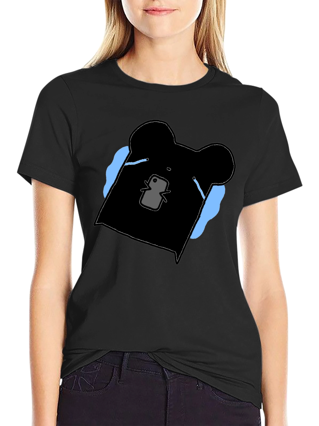 Black Graphic Bear Tee
