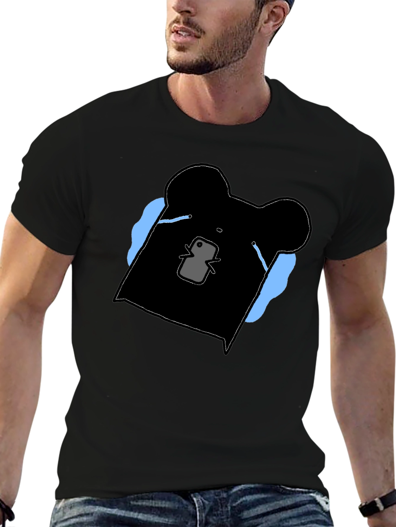 Black Graphic Bear Tee