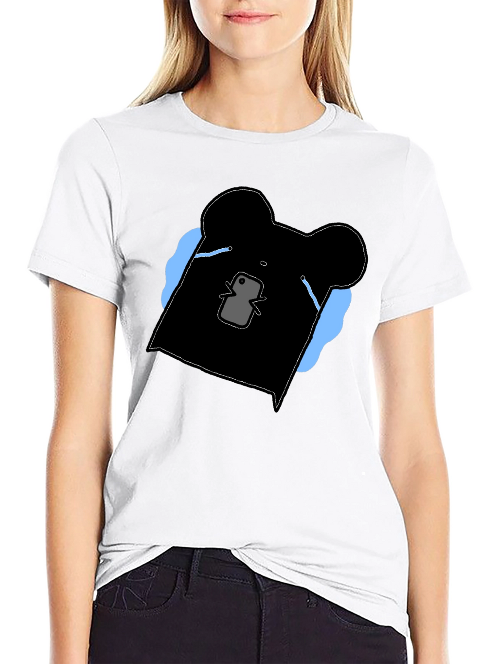 Black Graphic Bear Tee