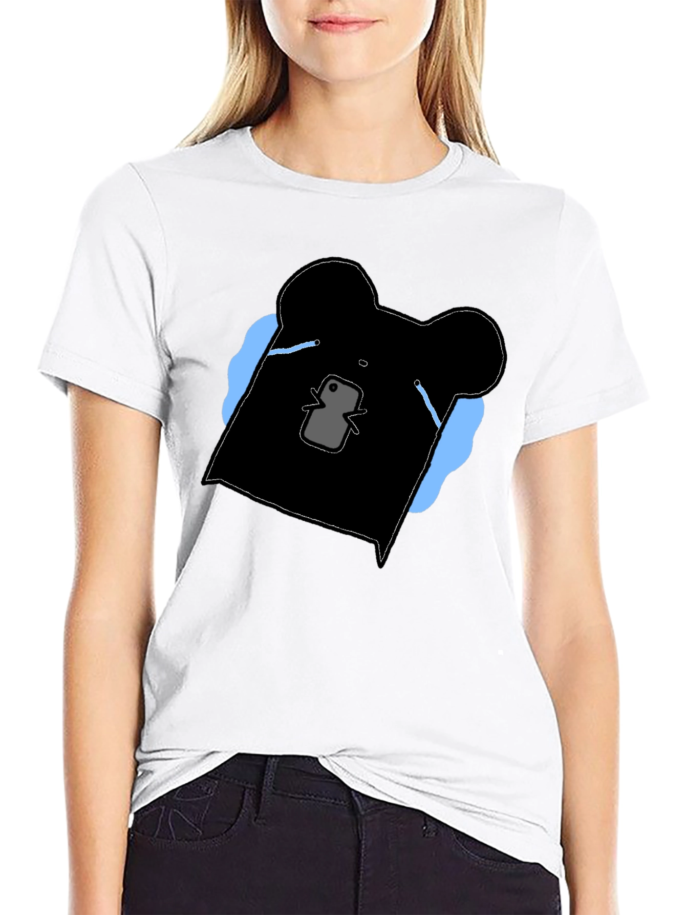 Black Graphic Bear Tee