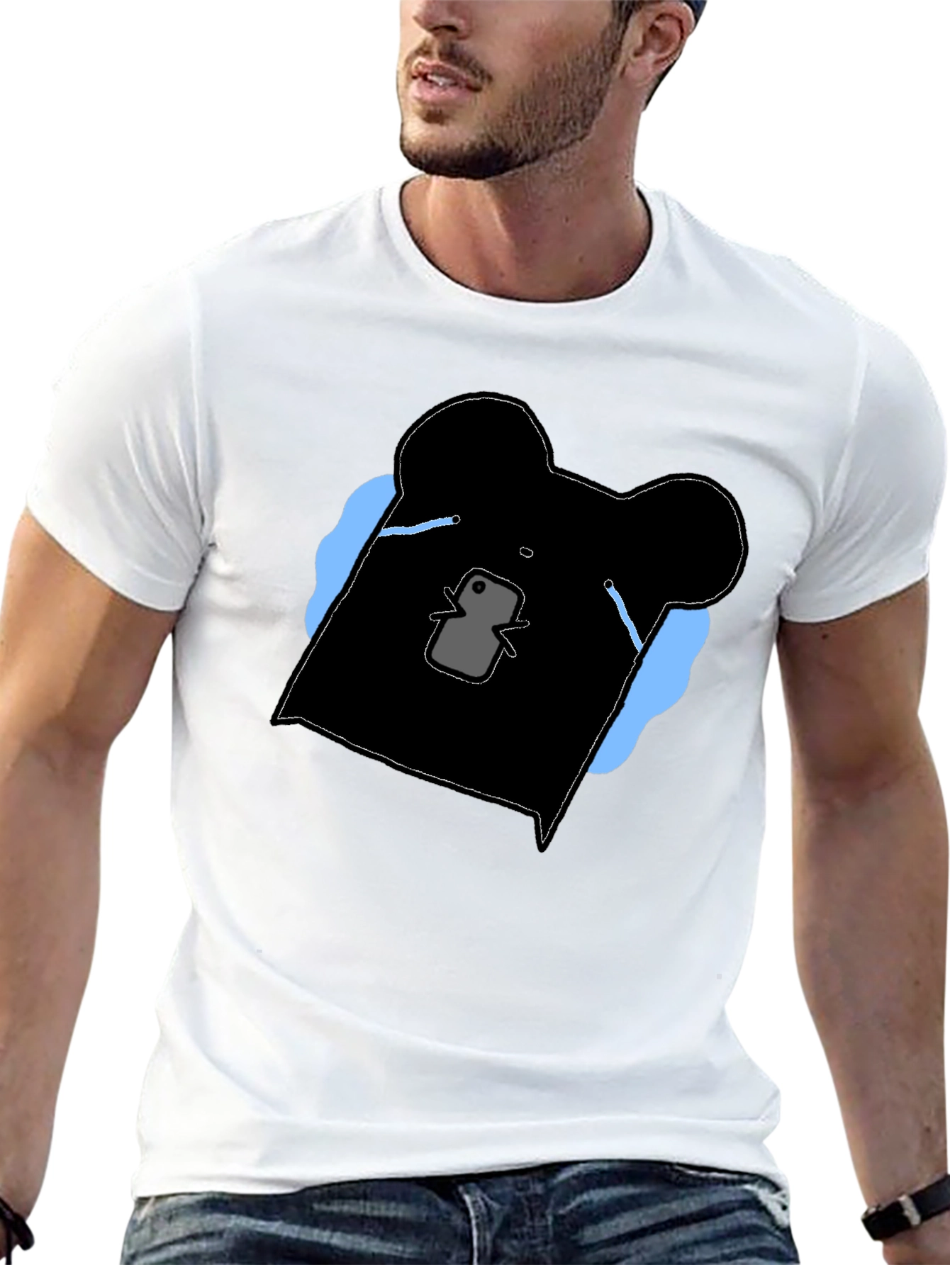 Black Graphic Bear Tee