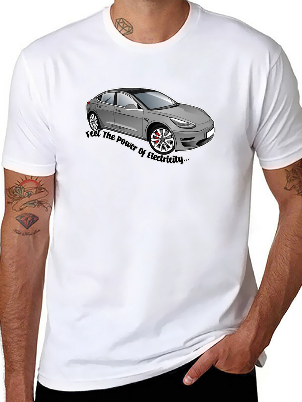 Electric Car Graphic Tee - Power of Electricity T-Shirt