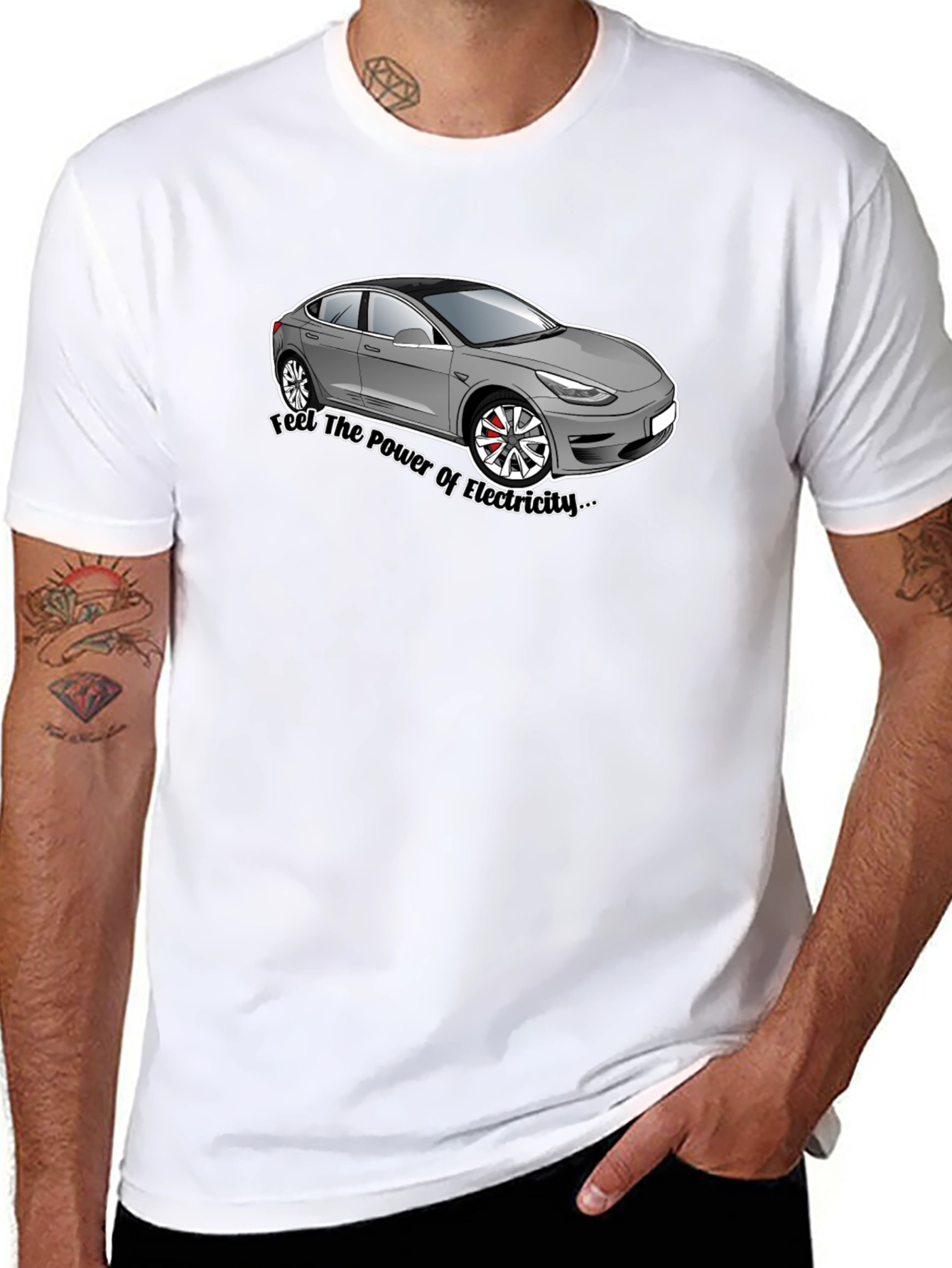 Electric Car Graphic Tee - Power of Electricity T-Shirt
